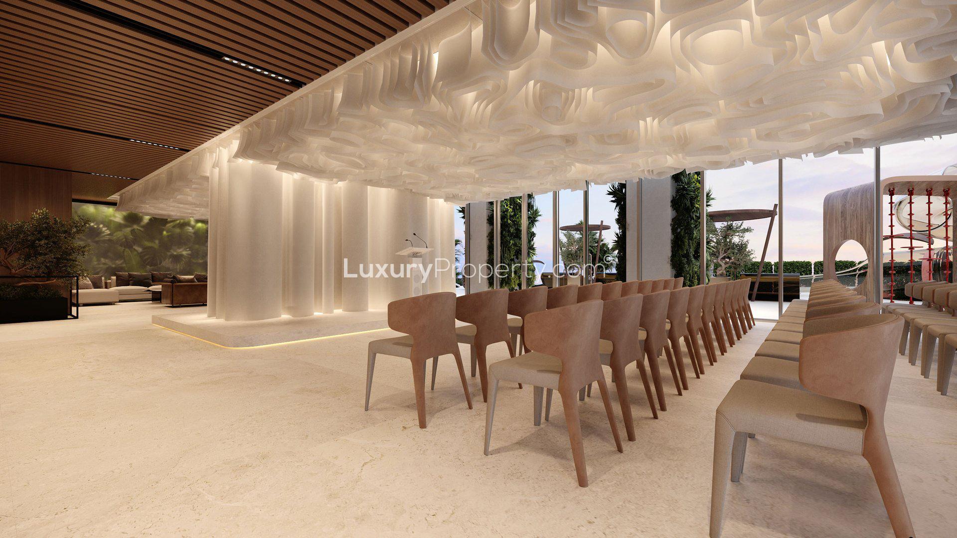 Modern living room in Kempinski Marina Residences, Dubai Marina, with elegant decor and views
