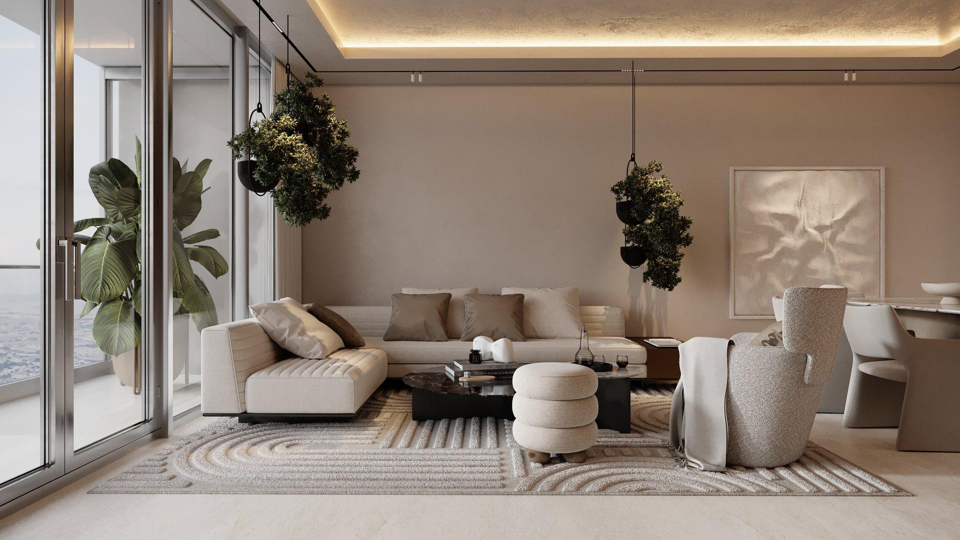 Luxurious poolside lounge at Kempinski Marina Residences, Dubai Marina apartment for sale