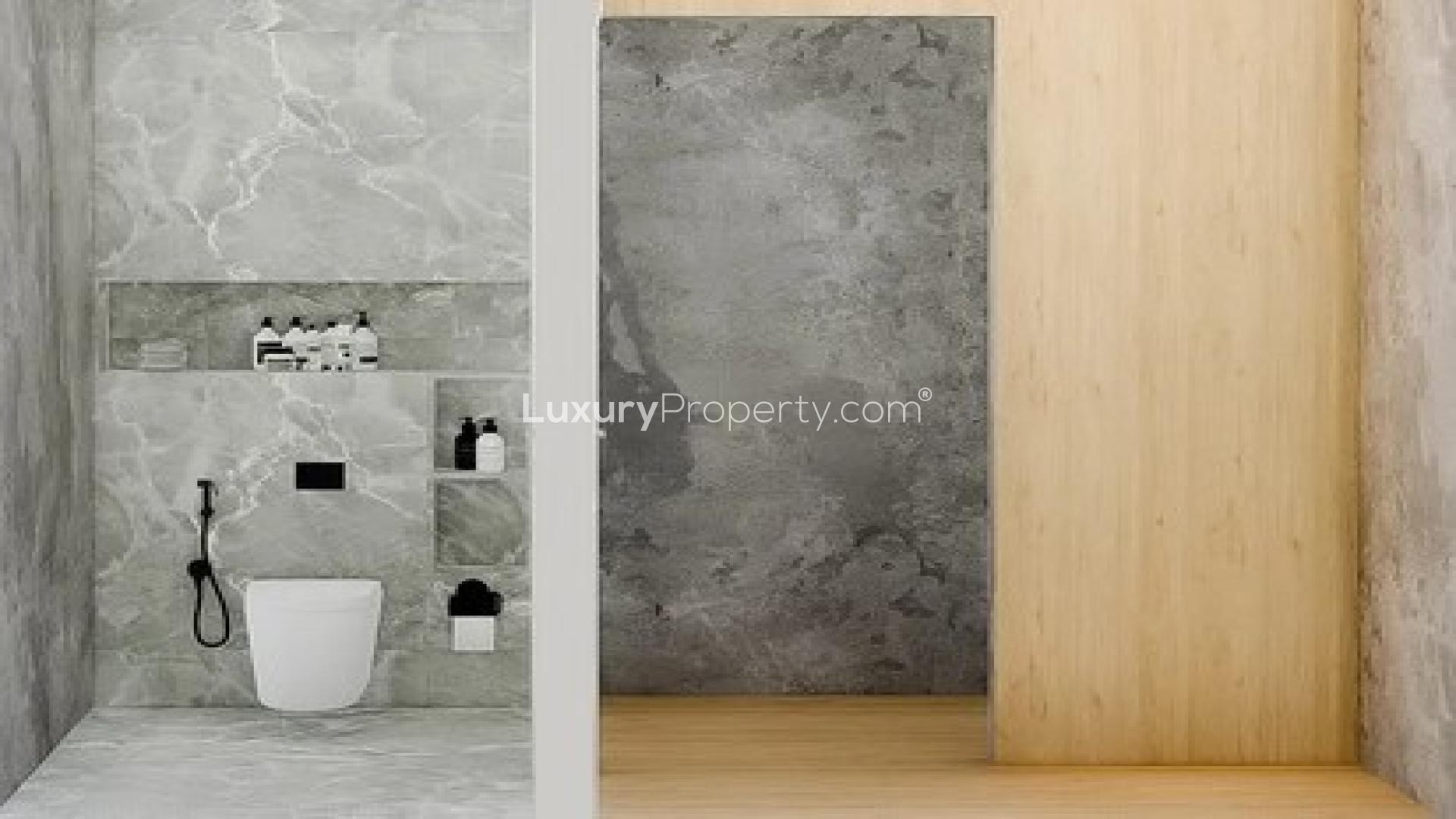 Sophisticated living room in one-bedroom apartment, Park Lane Residences, Jumeirah Village Circle