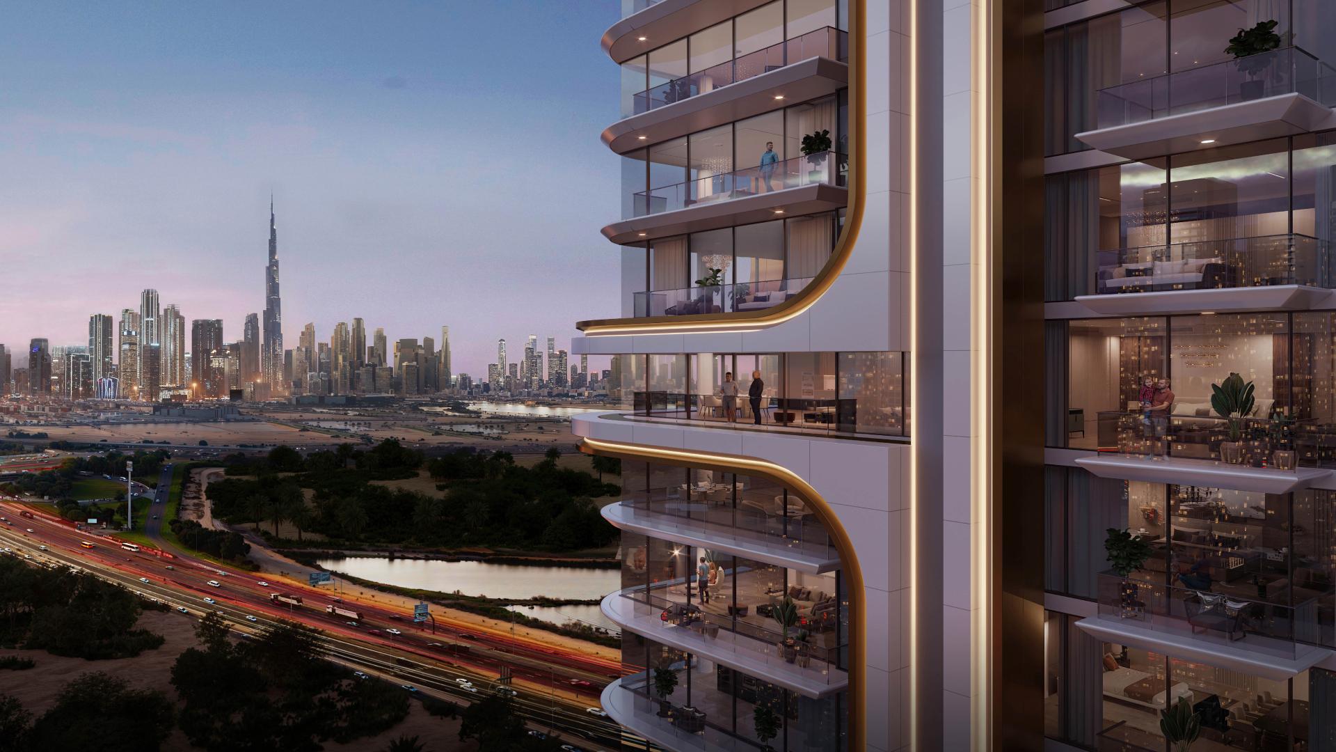 Modern 1-bed apartment at Belgrove Residences, Mohammed Bin Rashid City with city skyline view
