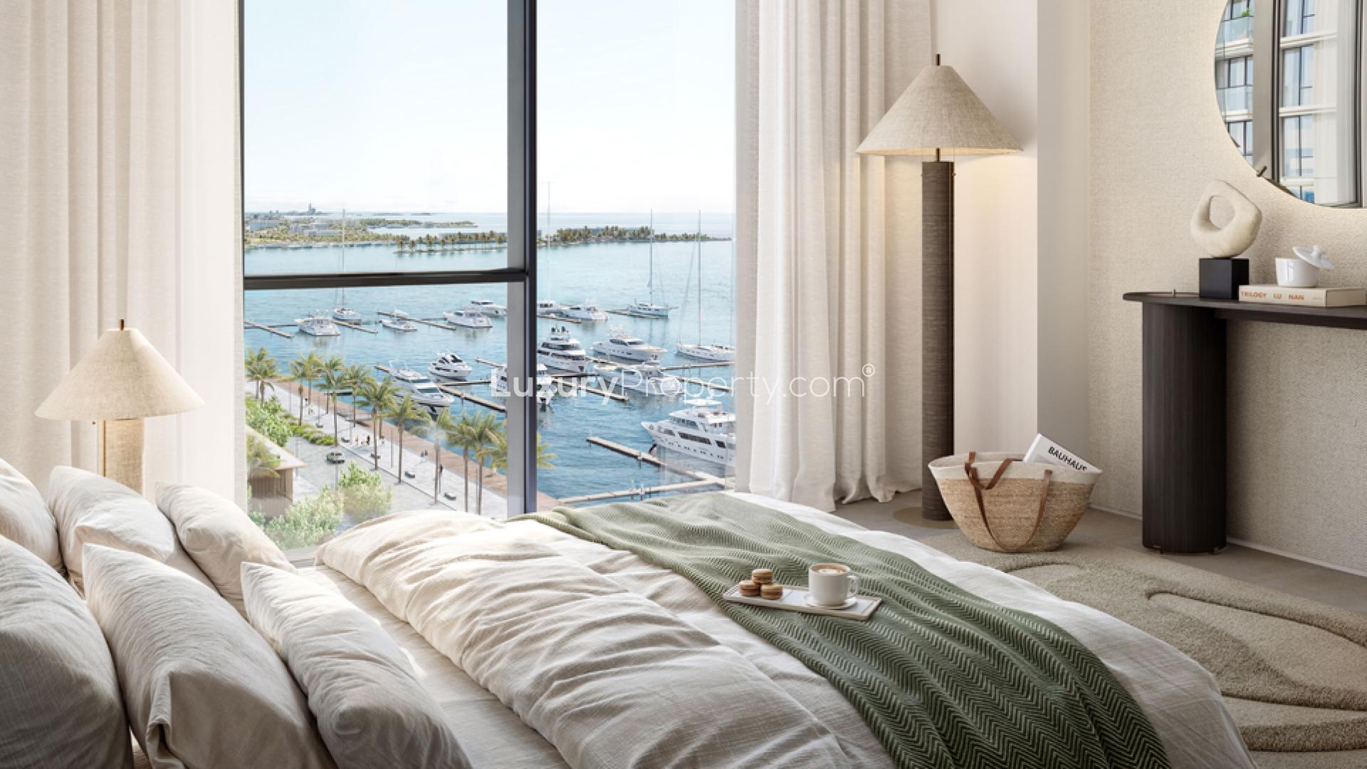 Luxurious living room with marina view in Marina Place 2, Dubai apartment