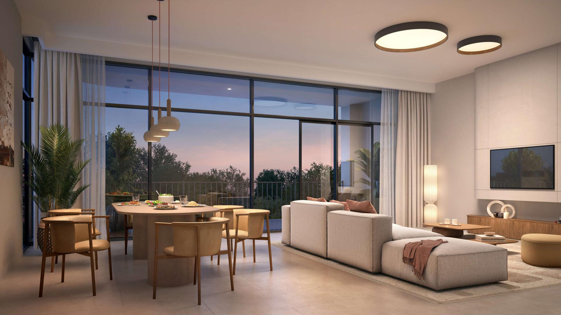 Modern lounge area in Capria, Ghaf Woods, Dubai's First Forest Living Community apartment