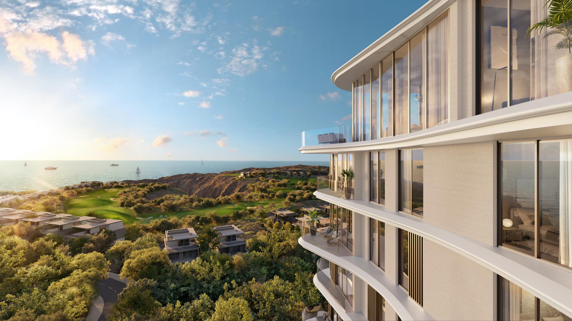 Luxurious bedroom with ocean view at Signature Garden Villas, The Great Escape, Muscat