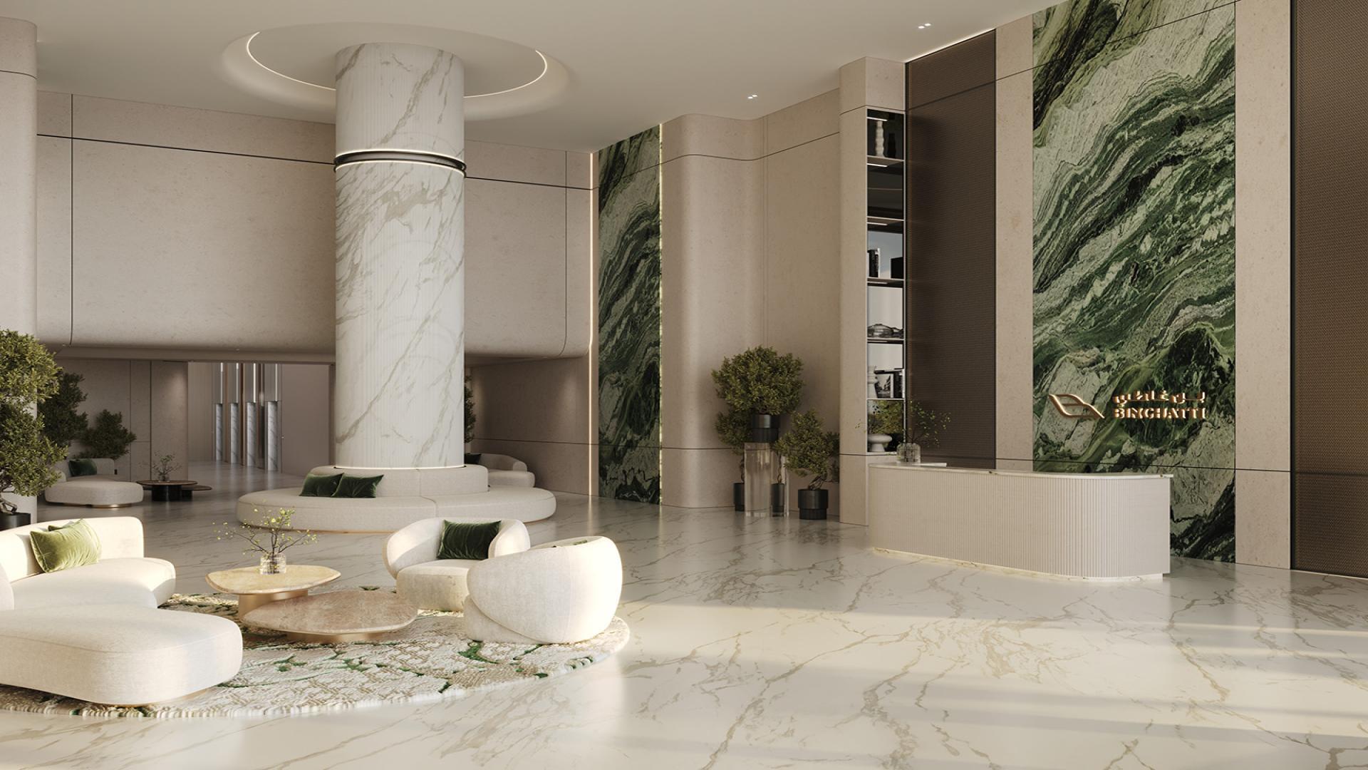 Modern bedroom in one-bedroom apartment, Jumeirah Village Circle, Binghatti Grove, for sale