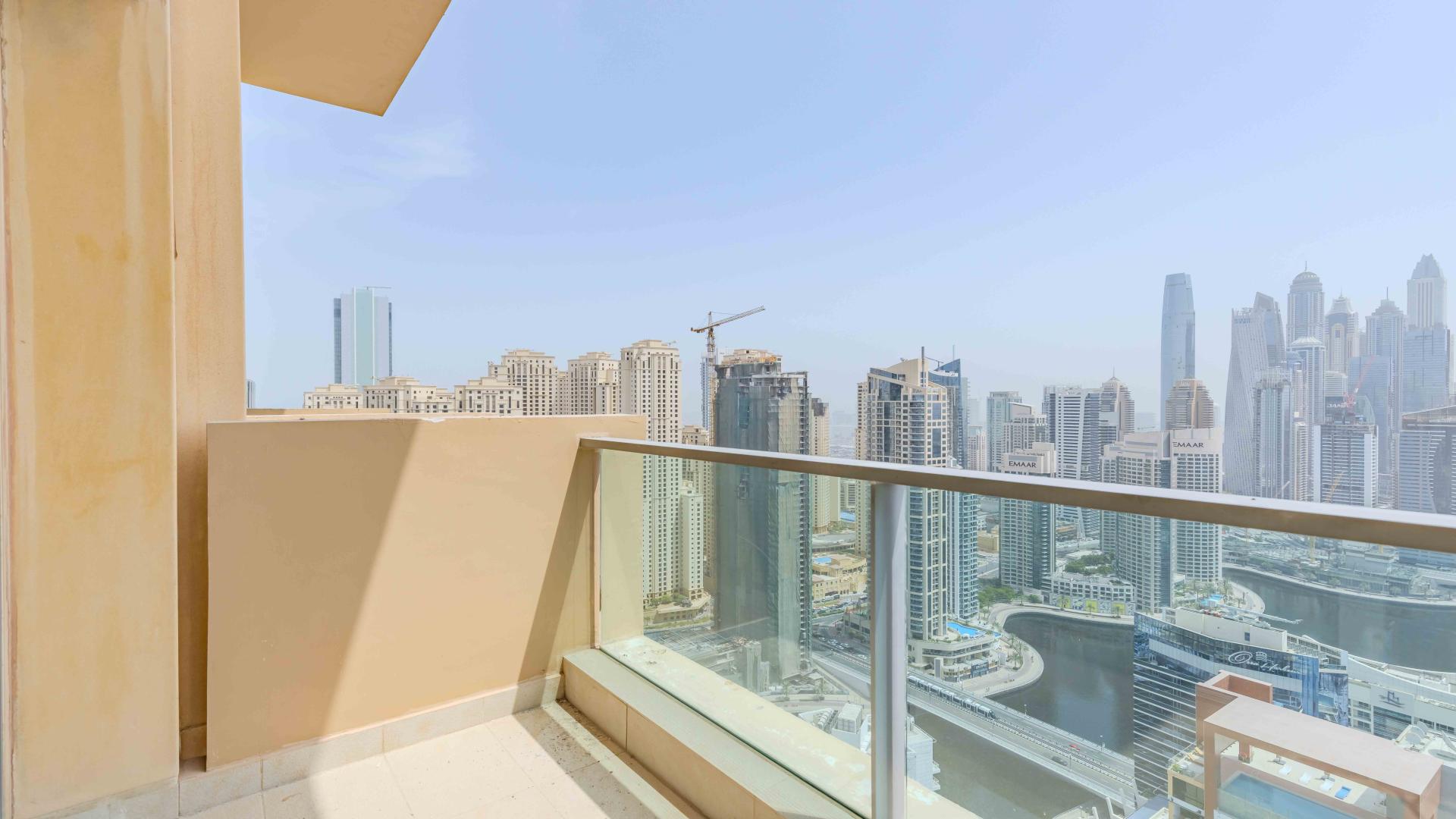 Furnished living area in high-floor 1-bed apartment, JW Marriott, Dubai Marina