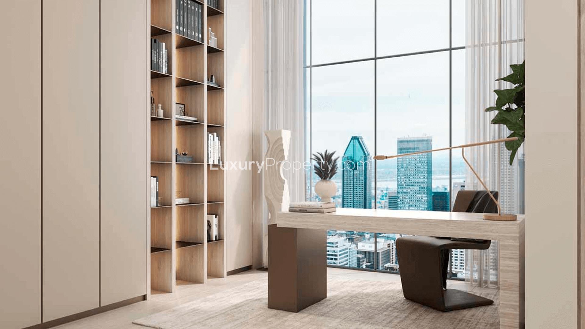 Modern gym at Concept 7 Residences, JVC with treadmills and yoga mats, luxury amenities