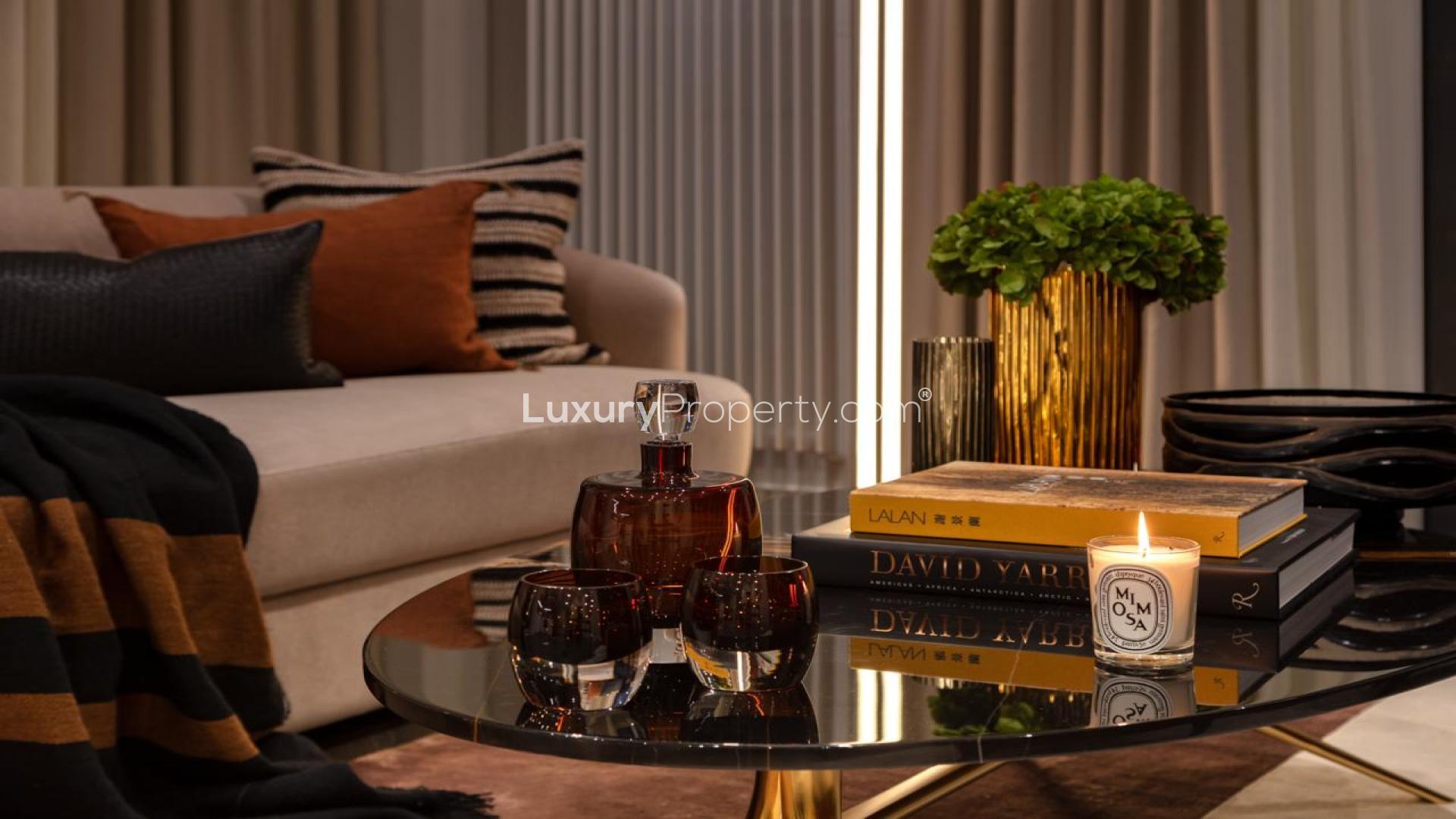 Elegant bedroom in 1-bed flat, Queens Cross, London, with stylish decor and modern furnishings