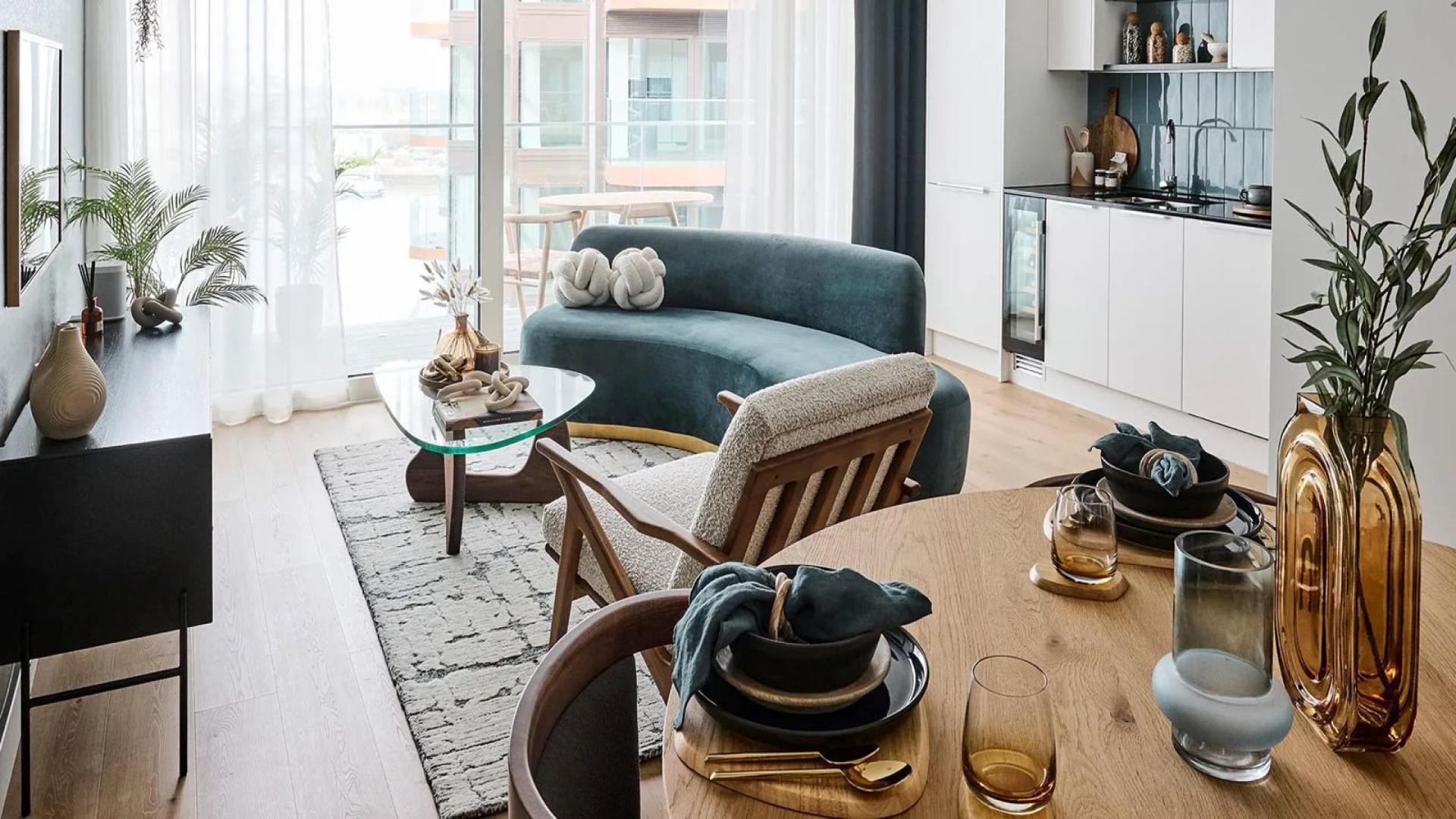 Opal House bedroom with modern decor in Lombard Square, London apartment for sale