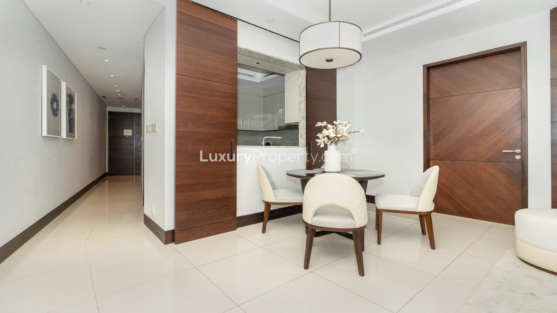 Balcony view of Downtown skyline from Address Residences Sky View apartment for sale