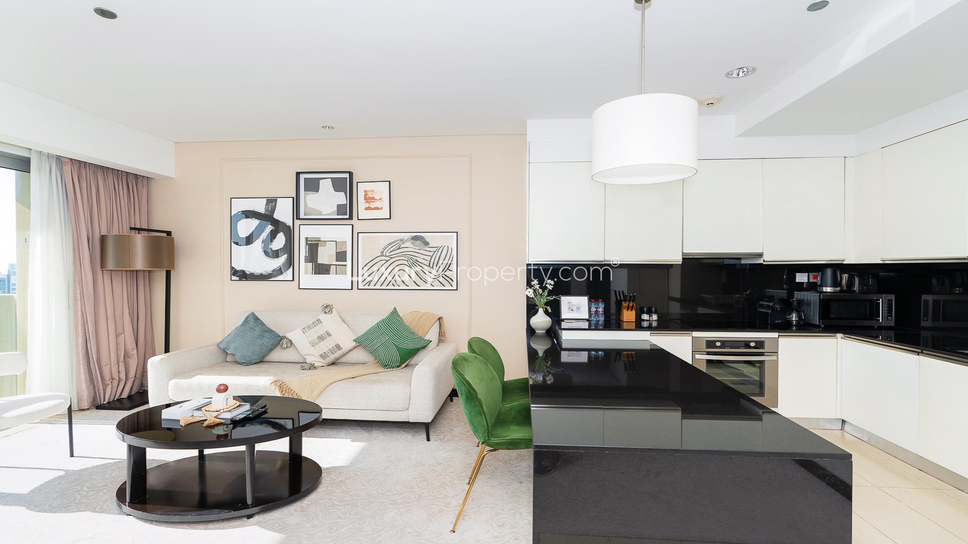 High floor view of Dubai Marina skyline from JW Marriott apartment for sale