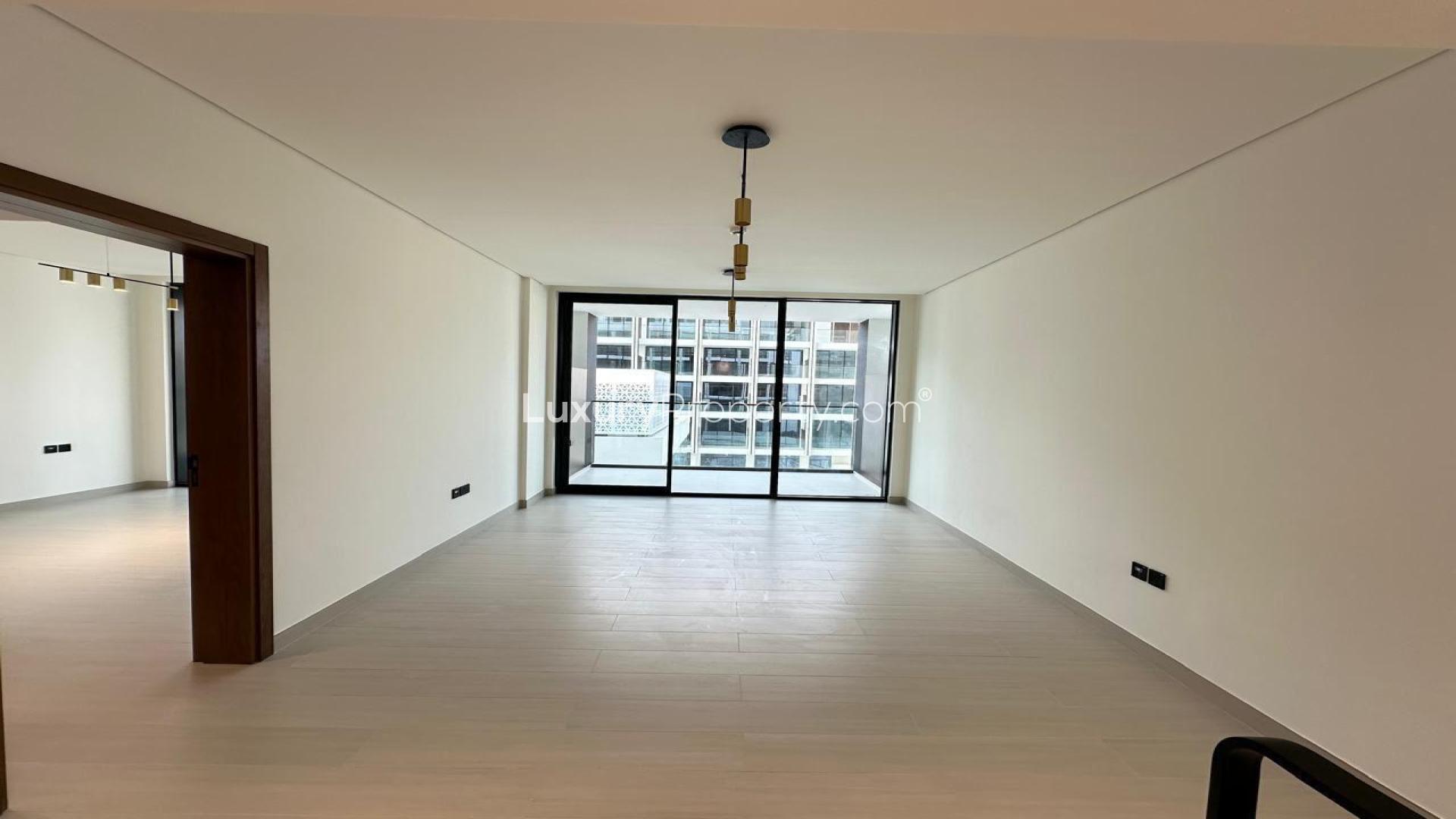 Spacious living room in Binghatti Galaxy apartment, JVC, for sale, ref LP47535