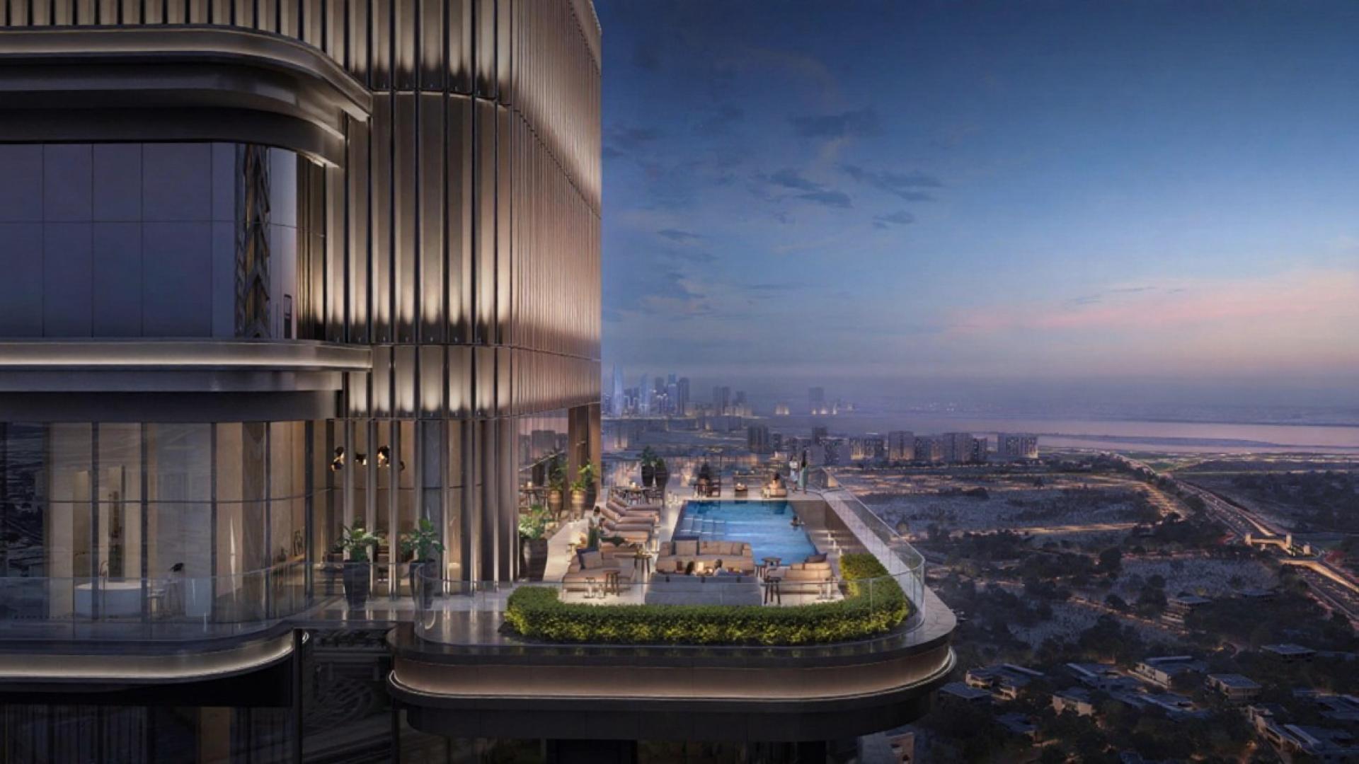 Luxurious bedroom with DIFC skyline view, Address Residences Zabeel 3 apartment for sale