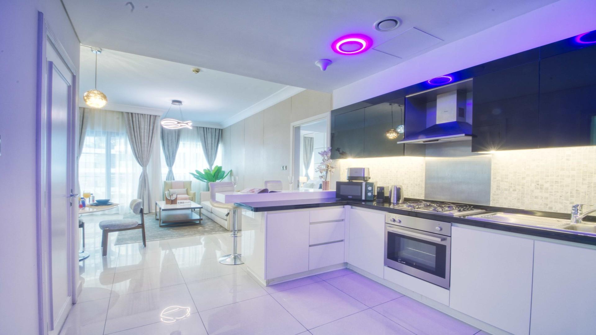 Luxurious living room in fully furnished apartment for sale, Damac Maison, one bedroom