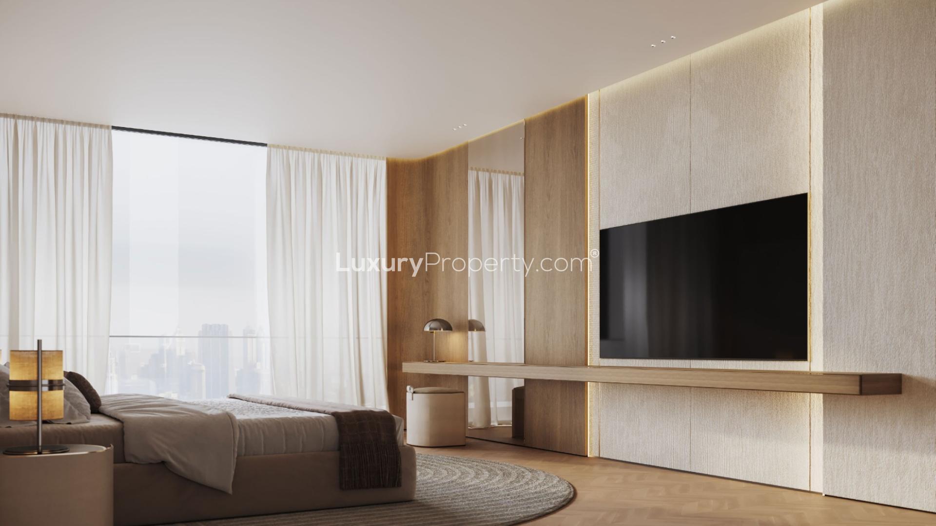 Modern 1-bedroom apartment interior in Binghatti Ivory, Al Jaddaf, featuring open-plan design
