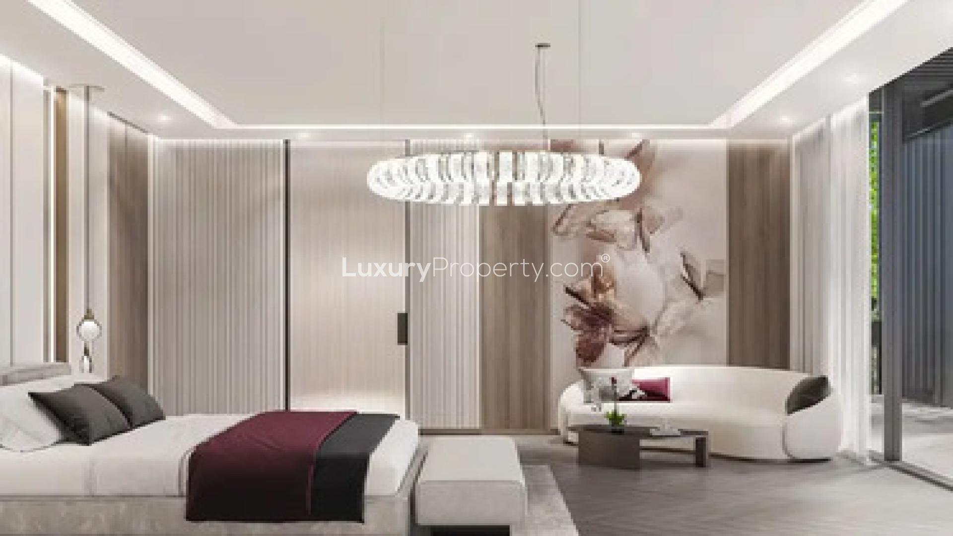 Modern living room in The Autograph S Series, JVC apartment, featuring elegant decor