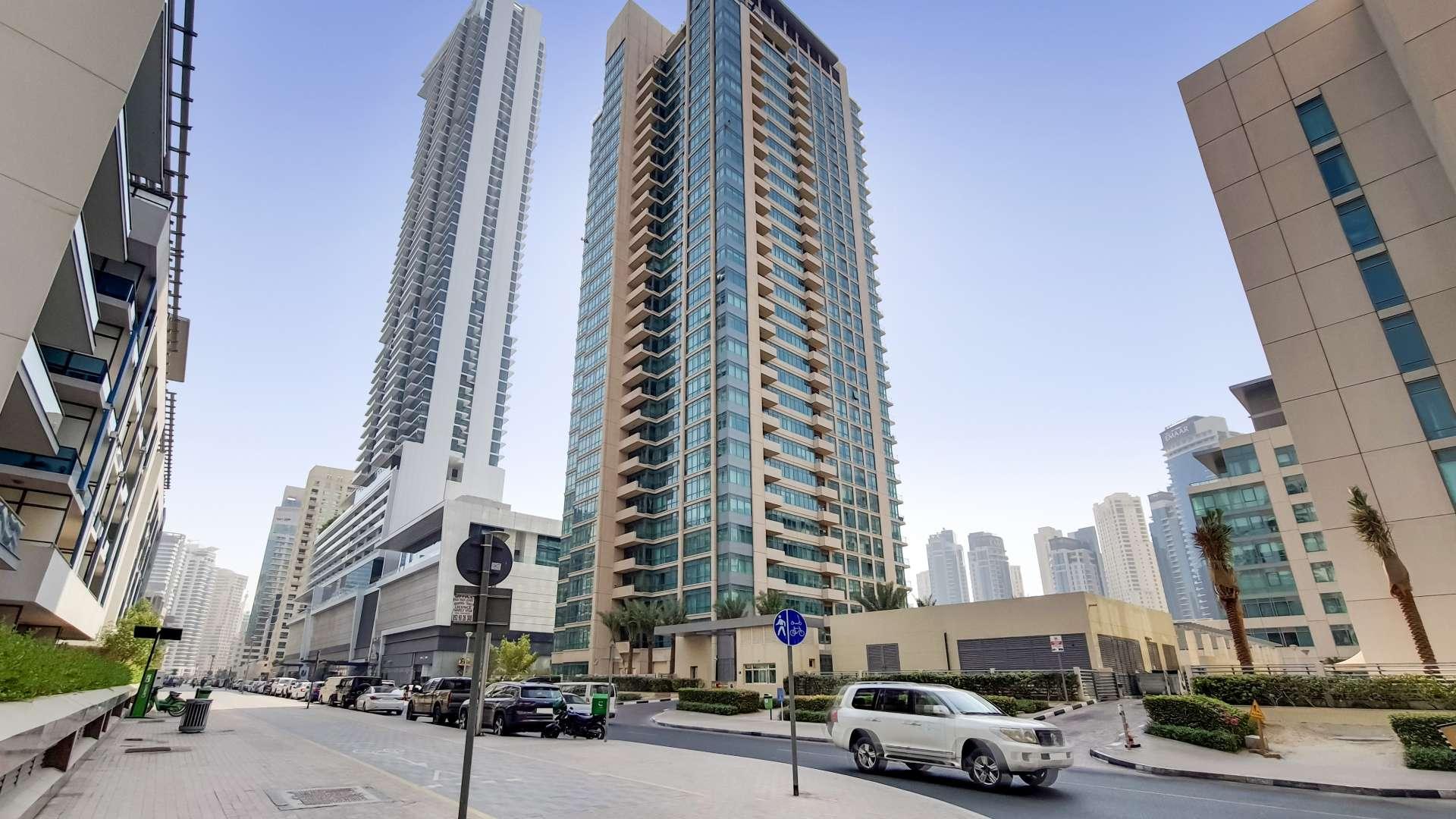 Exterior view of Al Majara apartment building in Dubai Marina, available for sale