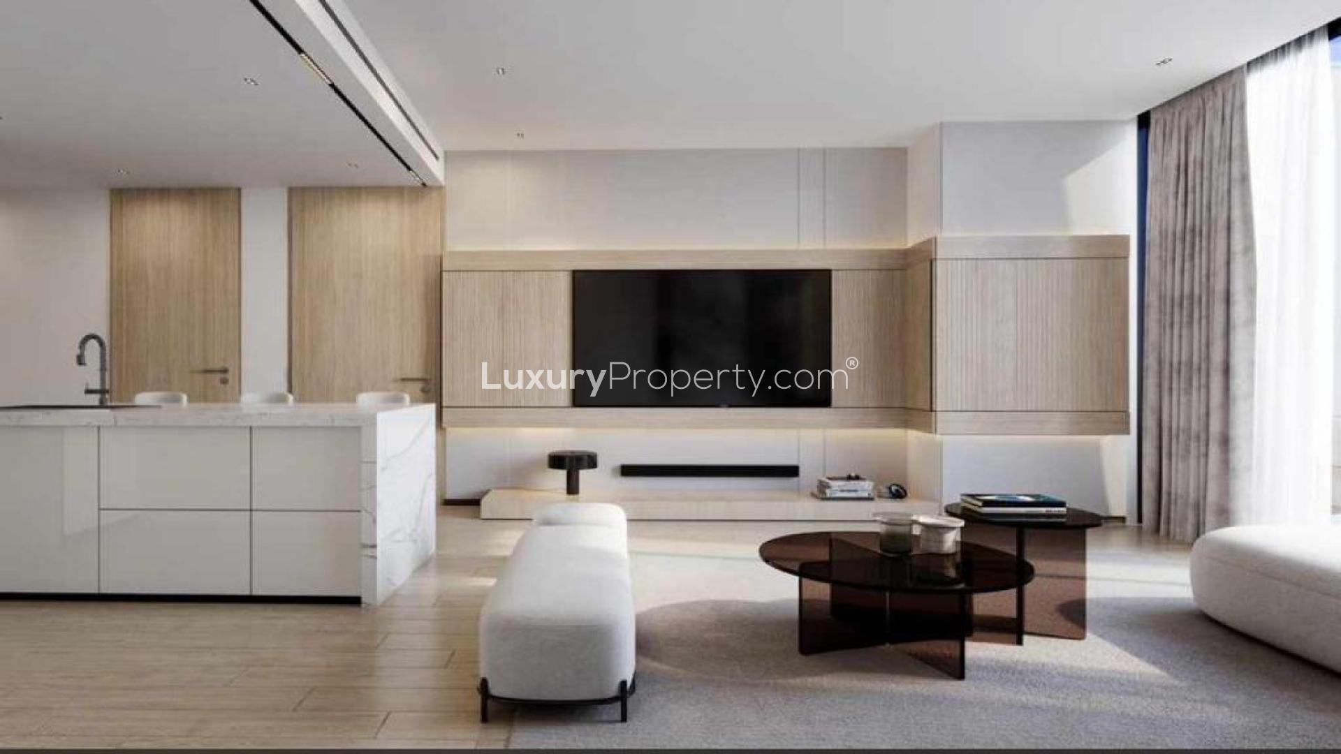 High-rise Binghatti Phantom apartment in Jumeirah Village Circle with stunning architectural design