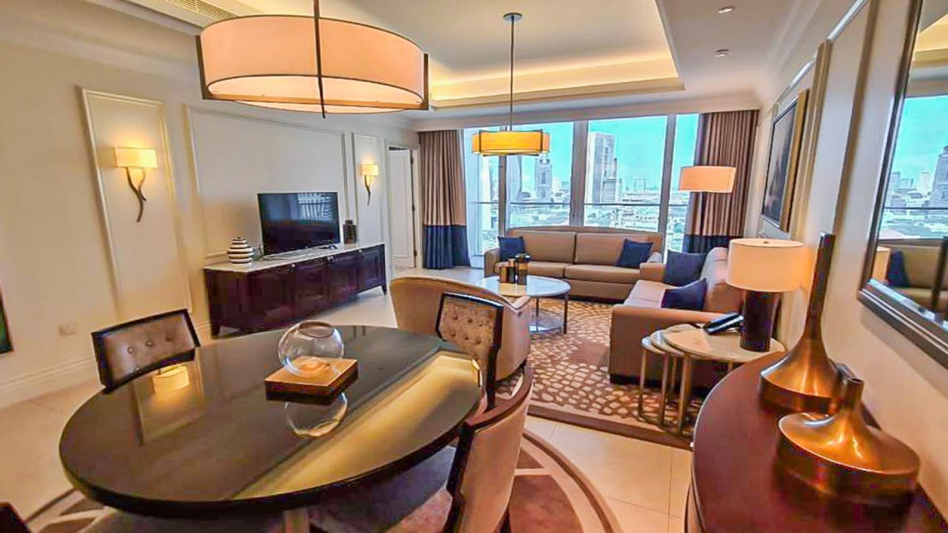 Luxury living room in Downtown Dubai apartment, The Address The BLVD, elegant decor