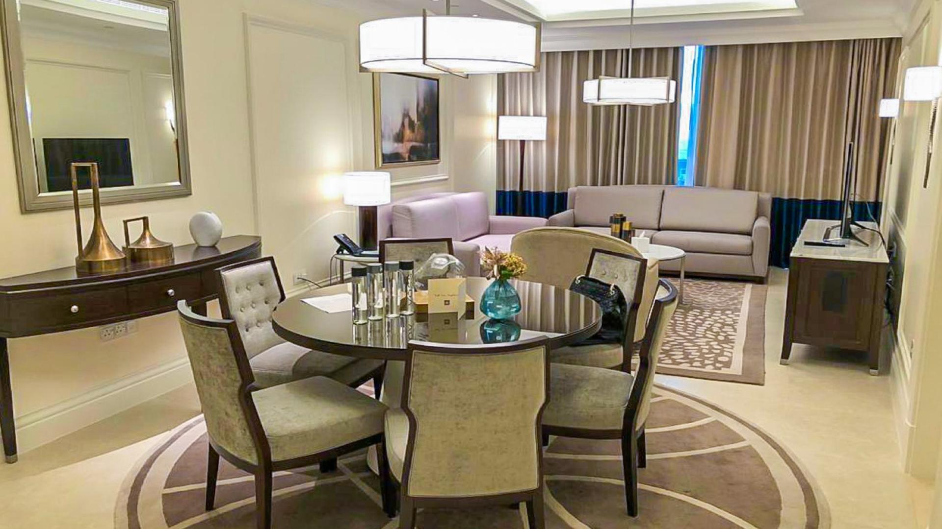 Luxurious living room in Downtown Dubai apartment, The Address The Blvd, with city views