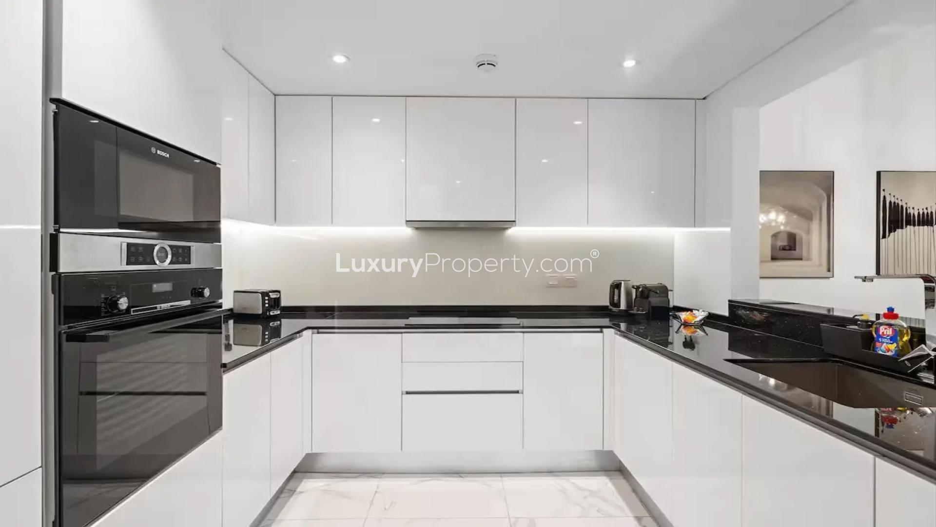 Fully furnished apartment living area with modern decor in Boulevard Central Towers, Downtown Dubai