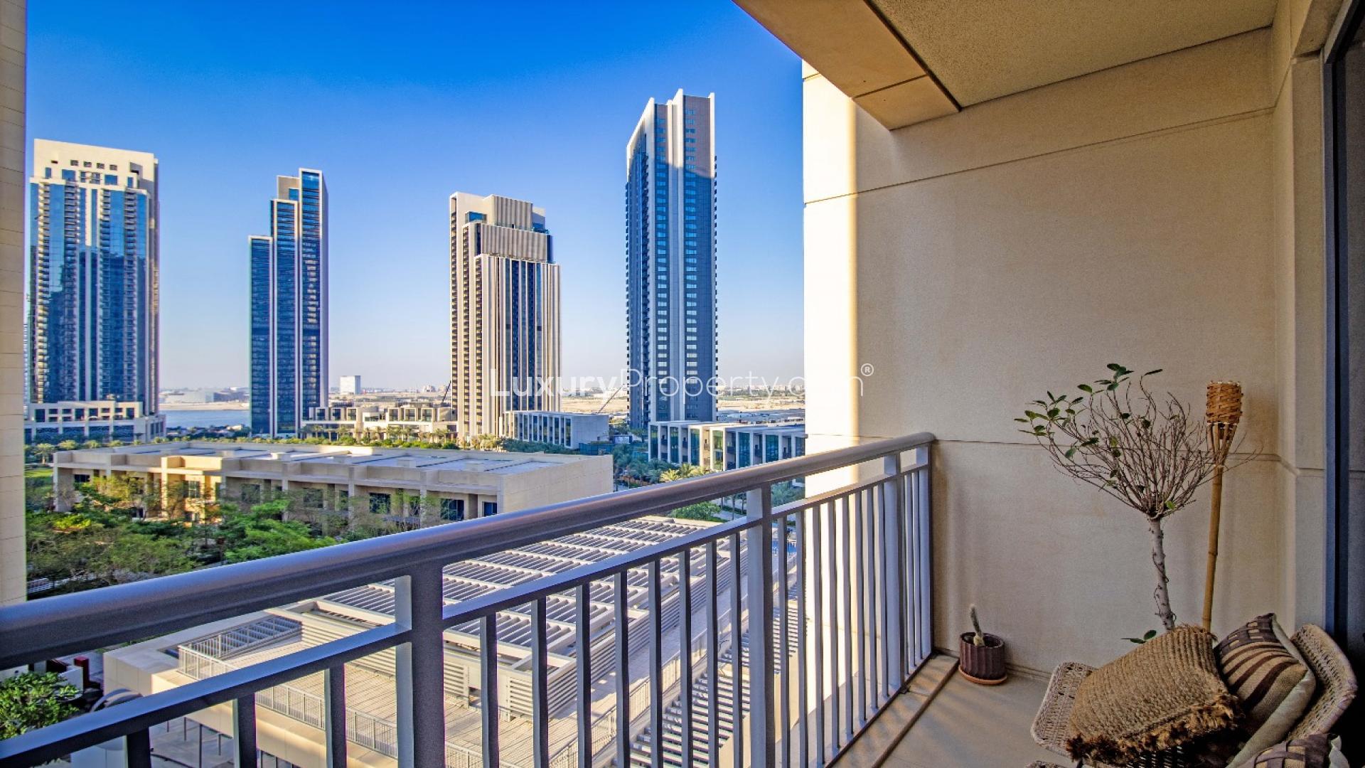 Furnished living room in Harbour Views 1, Dubai Creek Harbour apartment for sale