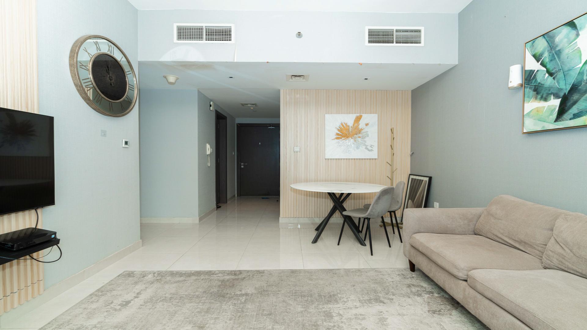 Modern furnished living room in one-bedroom apartment, AG Tower, Business Bay for sale