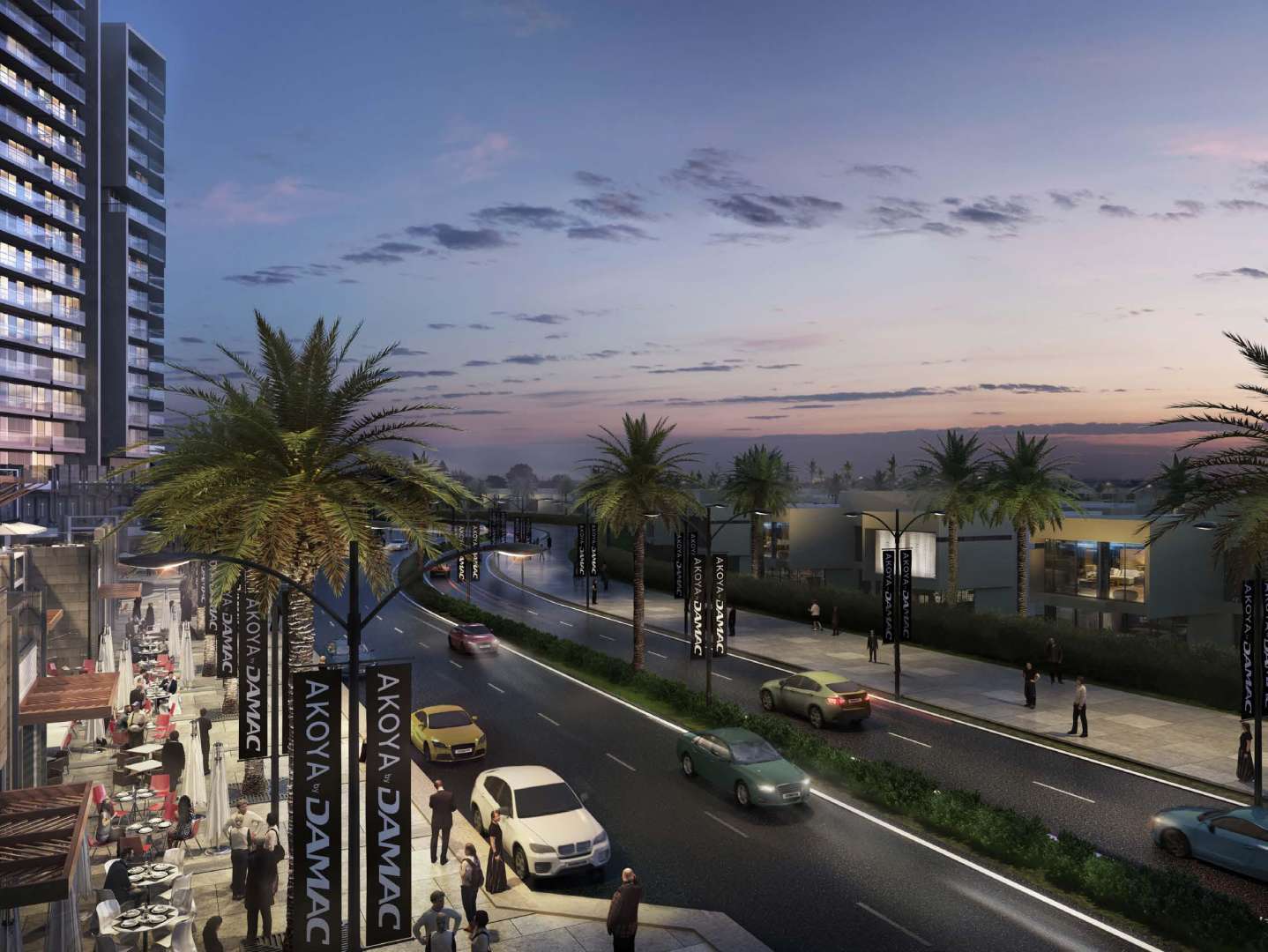 Stunning view of Artesia DAMAC Hills apartment and lush green surroundings in Dubai