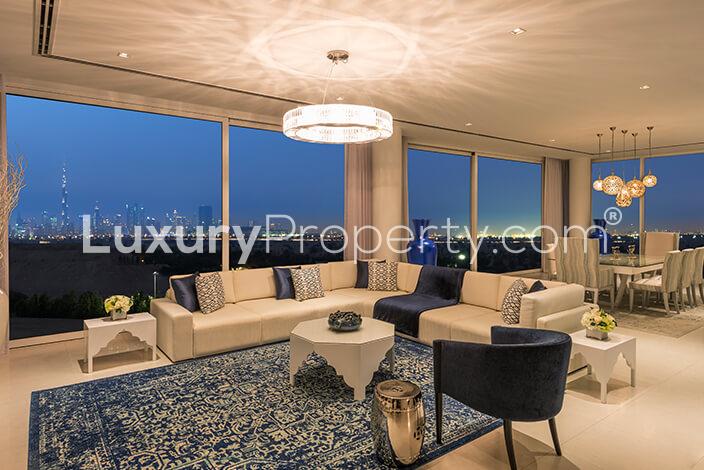 Modern one-bedroom apartment with lake view, spacious living area, Ashjar, Al Barari for sale