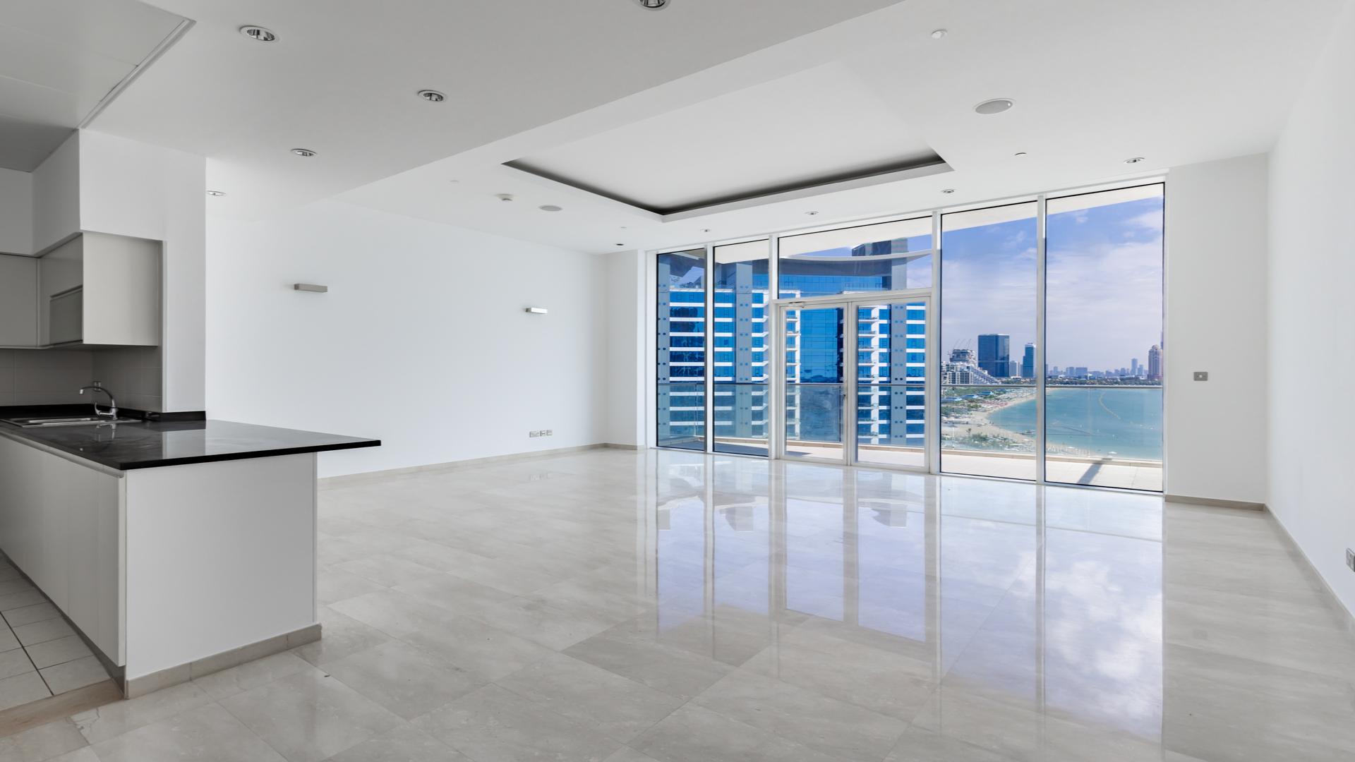 Luxury Oceana Pacific apartment balcony with stunning Marina skyline view, Palm Jumeirah