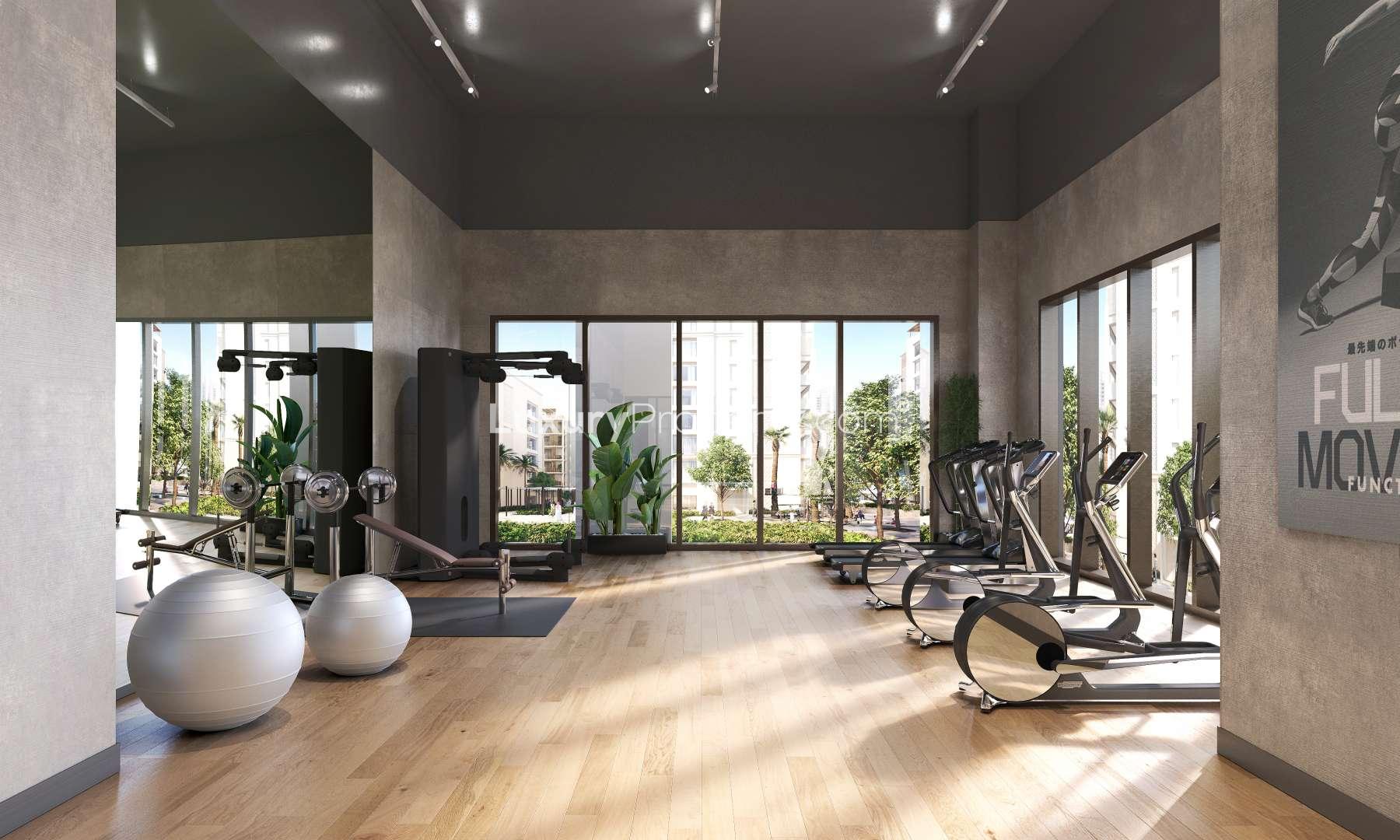 Stylish interior of one-bedroom apartment in Bayshore, Dubai Creek Harbour, with modern decor