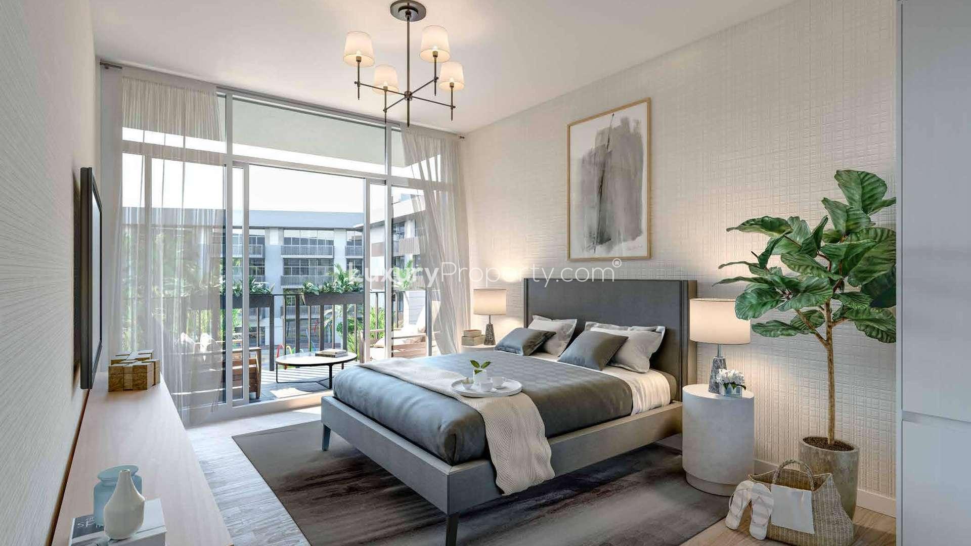 Modern kitchen and dining area in Belgravia III, Jumeirah Village Circle apartment for sale