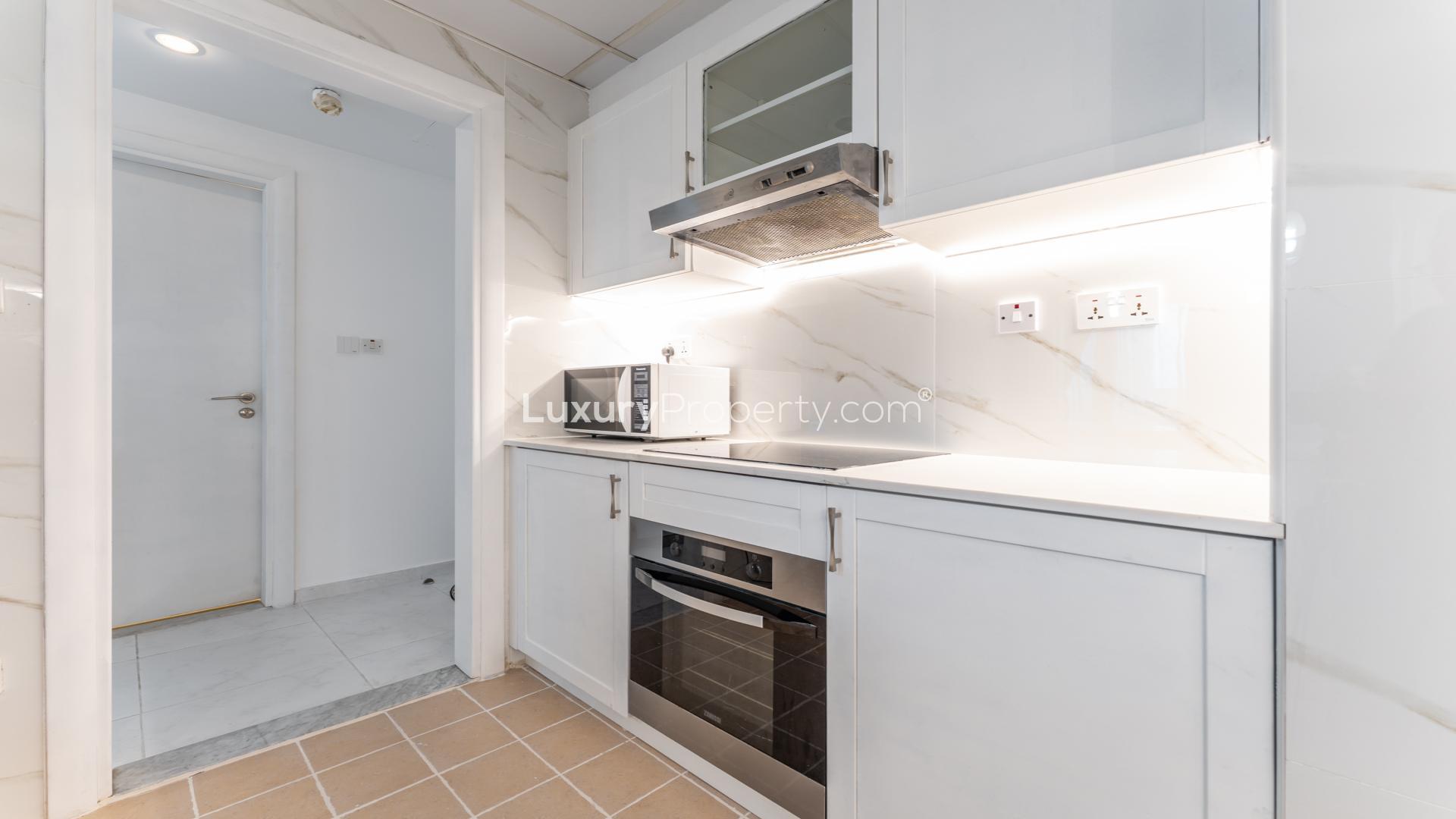 Bright living room in newly upgraded 1-bedroom apartment, Azure, Dubai Marina