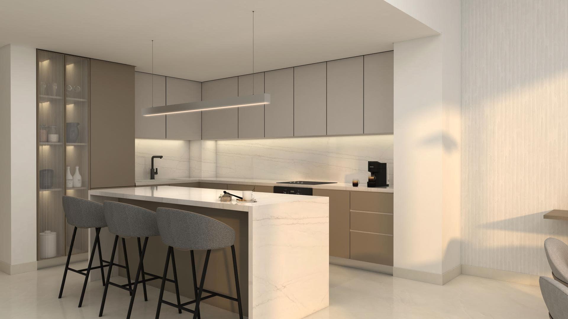 Modern apartment exterior with golf course view in Vista by Prestige One, Dubai Sports City