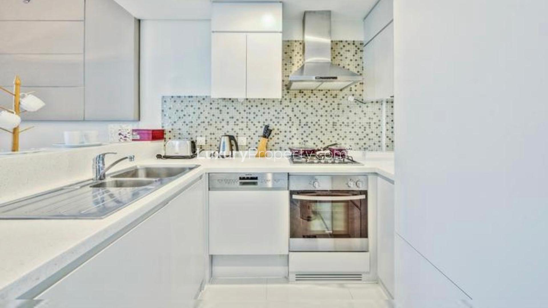 Modern living room in DAMAC Maison The Vogue, Business Bay apartment for sale, LP48697