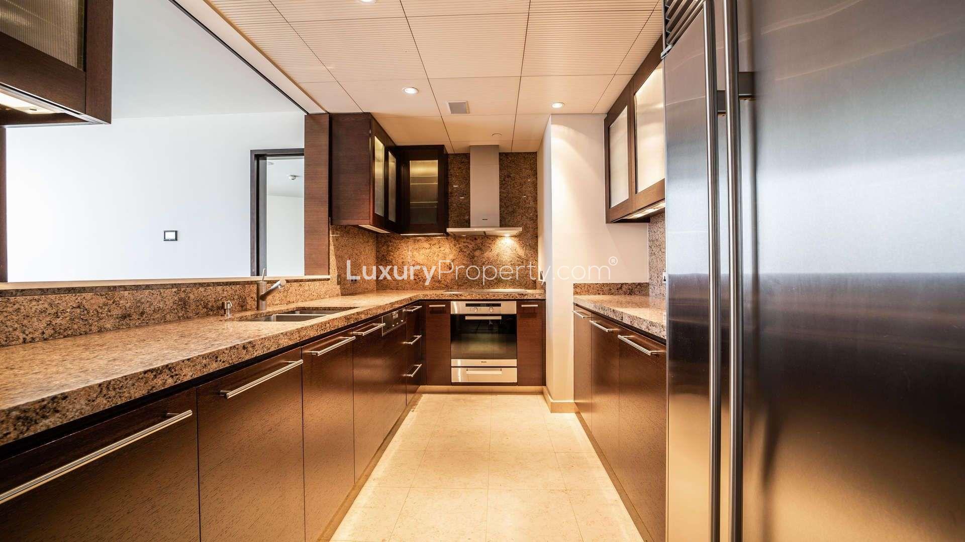 High-floor apartment interior with wooden flooring at Burj Khalifa, Downtown Dubai