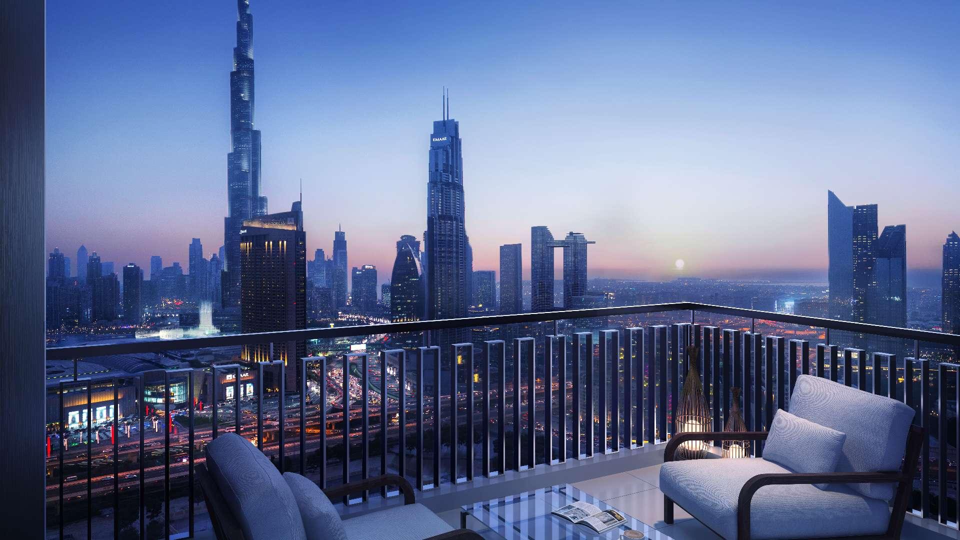 Luxurious living room in Downtown Views II apartment with Burj Khalifa view, Downtown Dubai