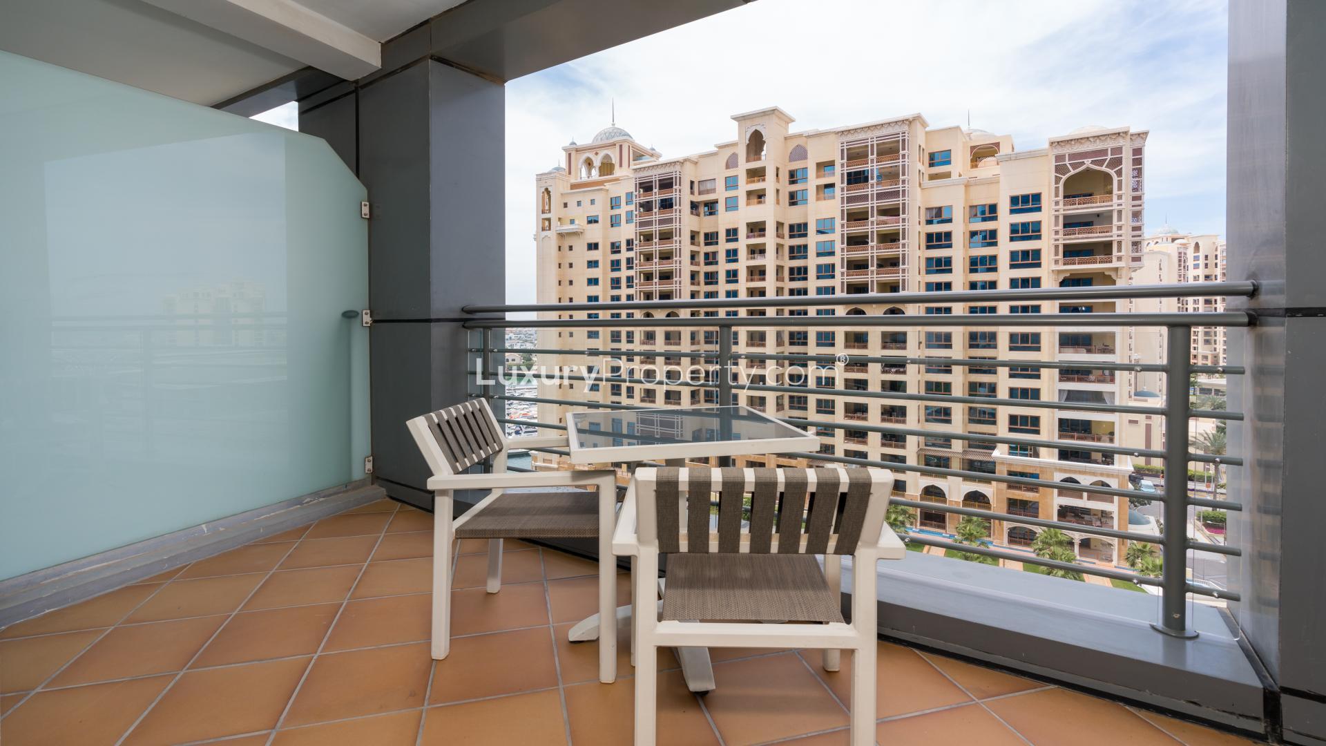 Balcony view from 1-bedroom apartment in Oceana Dukes, Palm Jumeirah, Dubai