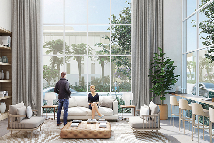 Stunning JVC Eaton Place apartment with poolside view, lush greenery, modern design for sale