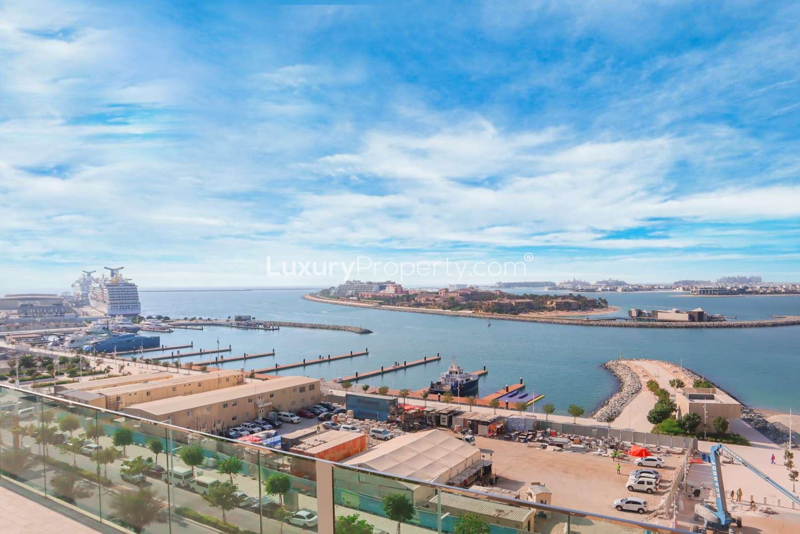 Fabulous Dubai Harbour view from one-bedroom apartment in Emaar Beachfront, for sale