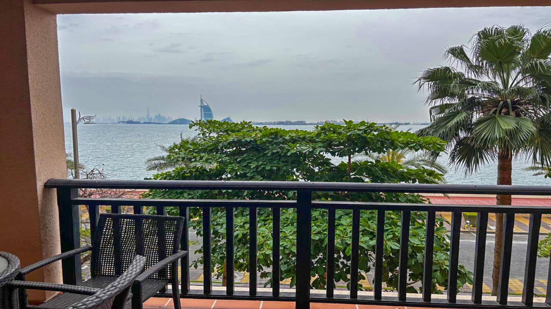 Luxurious balcony view from 1-bedroom apartment at Royal Amwaj Residence, Palm Jumeirah