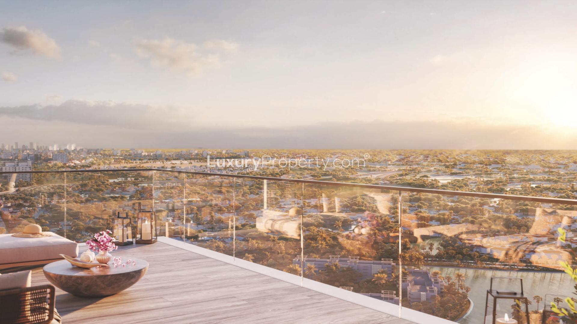 Stunning apartment exterior with sunset view, Upper House, Jumeirah Lake Towers, for sale