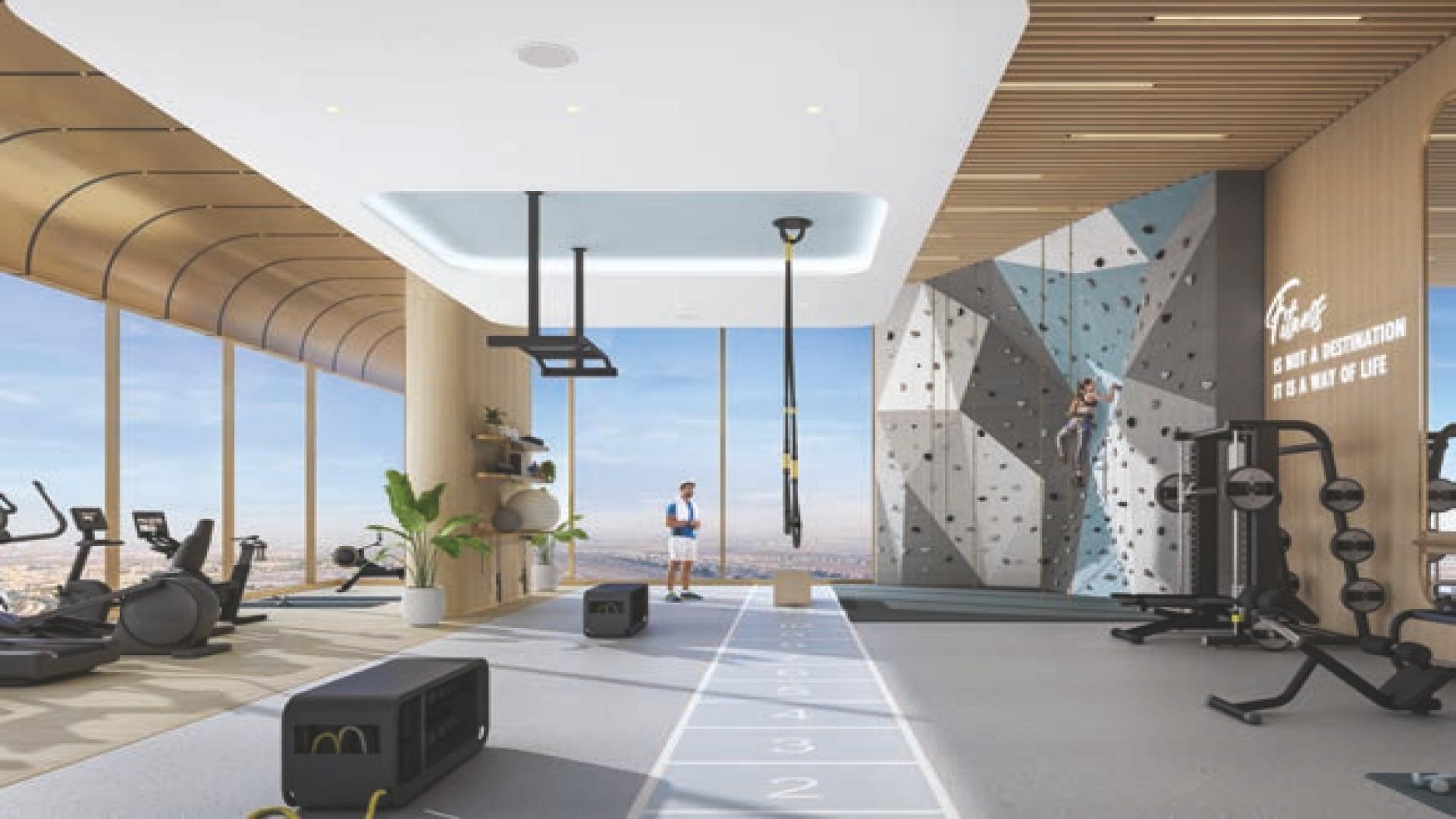 Stylish Upper House apartment balcony view at sunset in Jumeirah Lake Towers