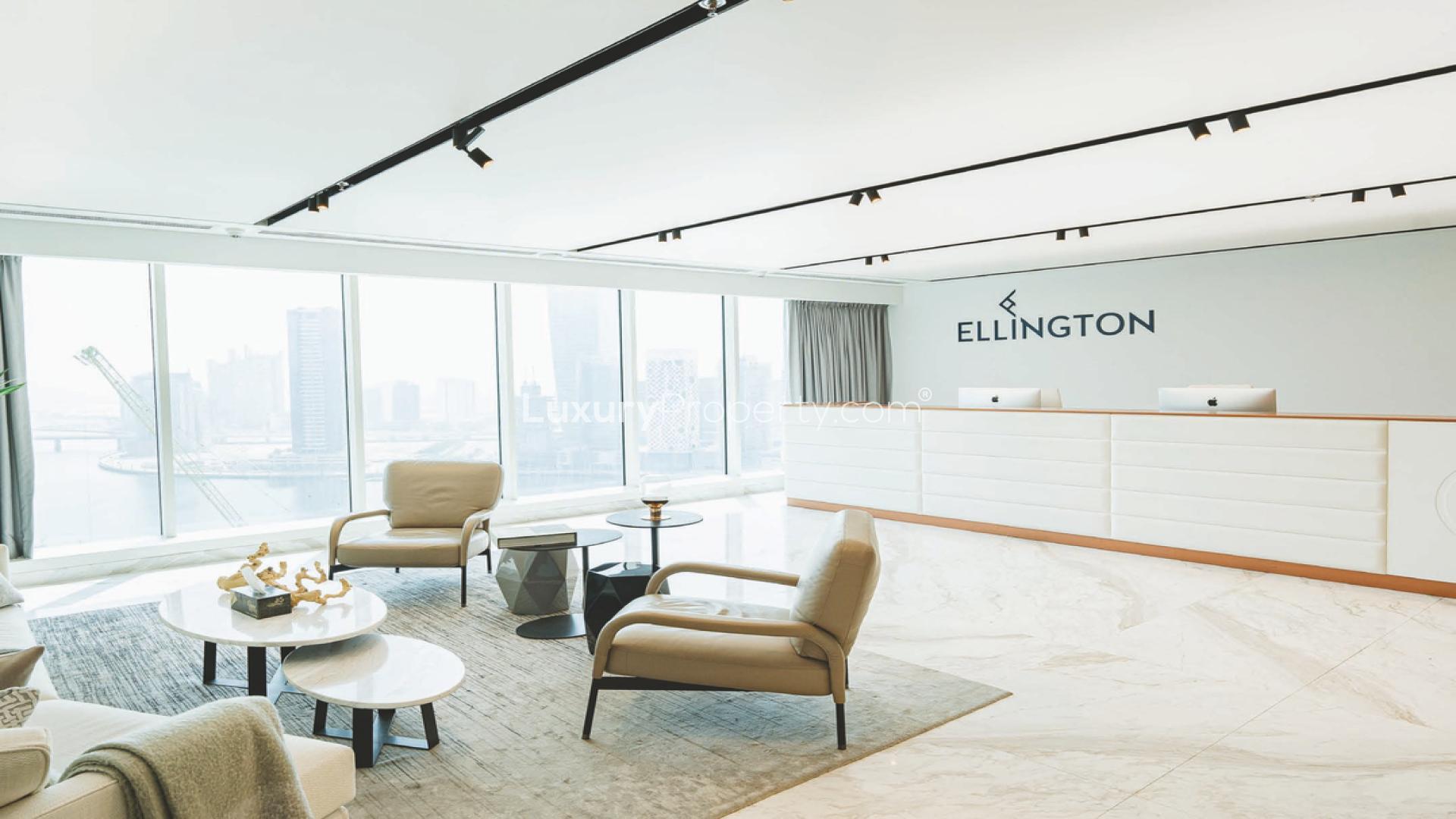 Modern gym and climbing wall in Jumeirah Lake Towers apartment, Ellington Properties, Upper House