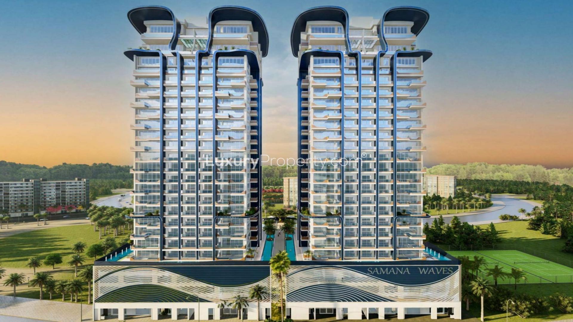 Luxury apartment complex with private pools in Samana Waves, Jumeirah Village Circle