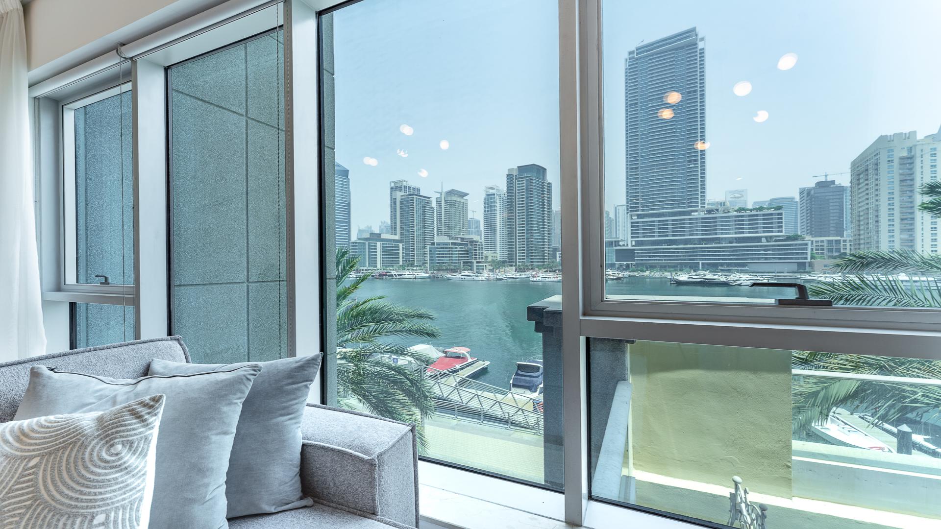 Upgraded one-bedroom apartment interior with marina views, Marina Promenade, Dubai Marina
