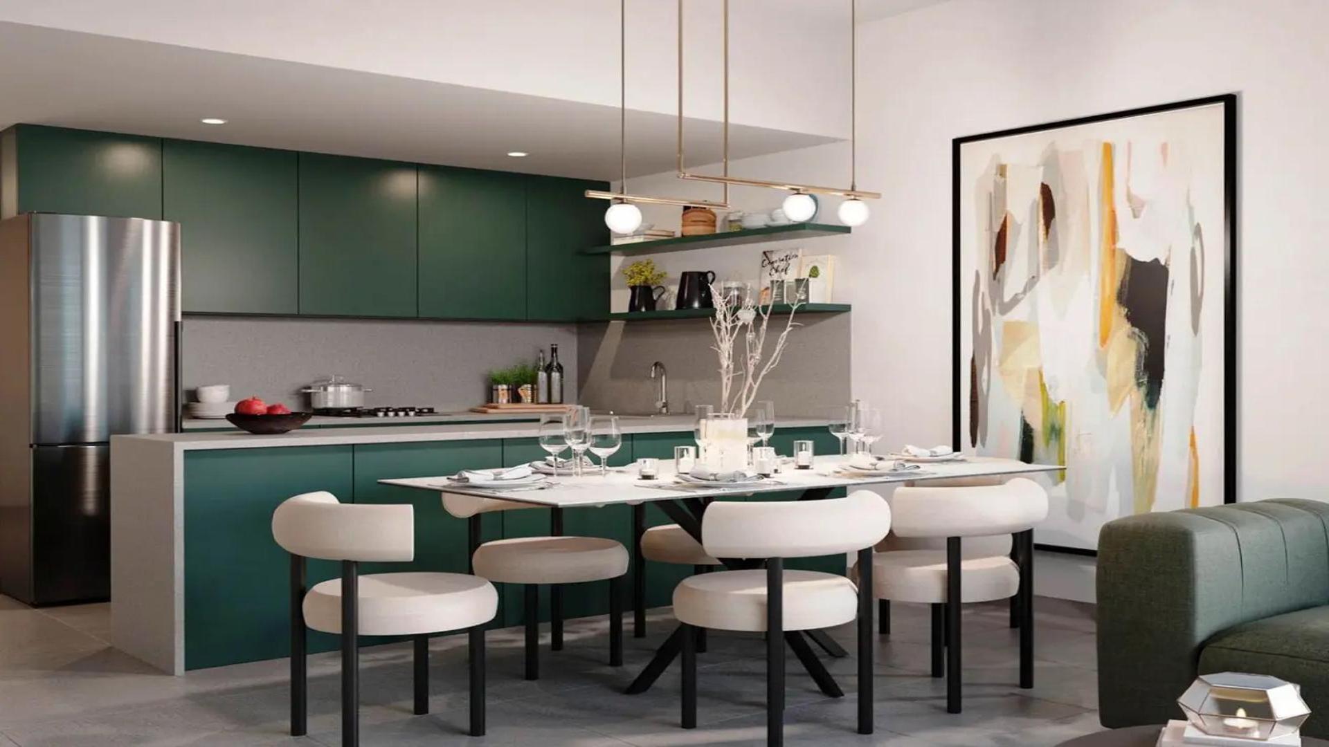 Modern living room in Myrtle 1-bedroom apartment, City Walk, with large windows and stylish decor