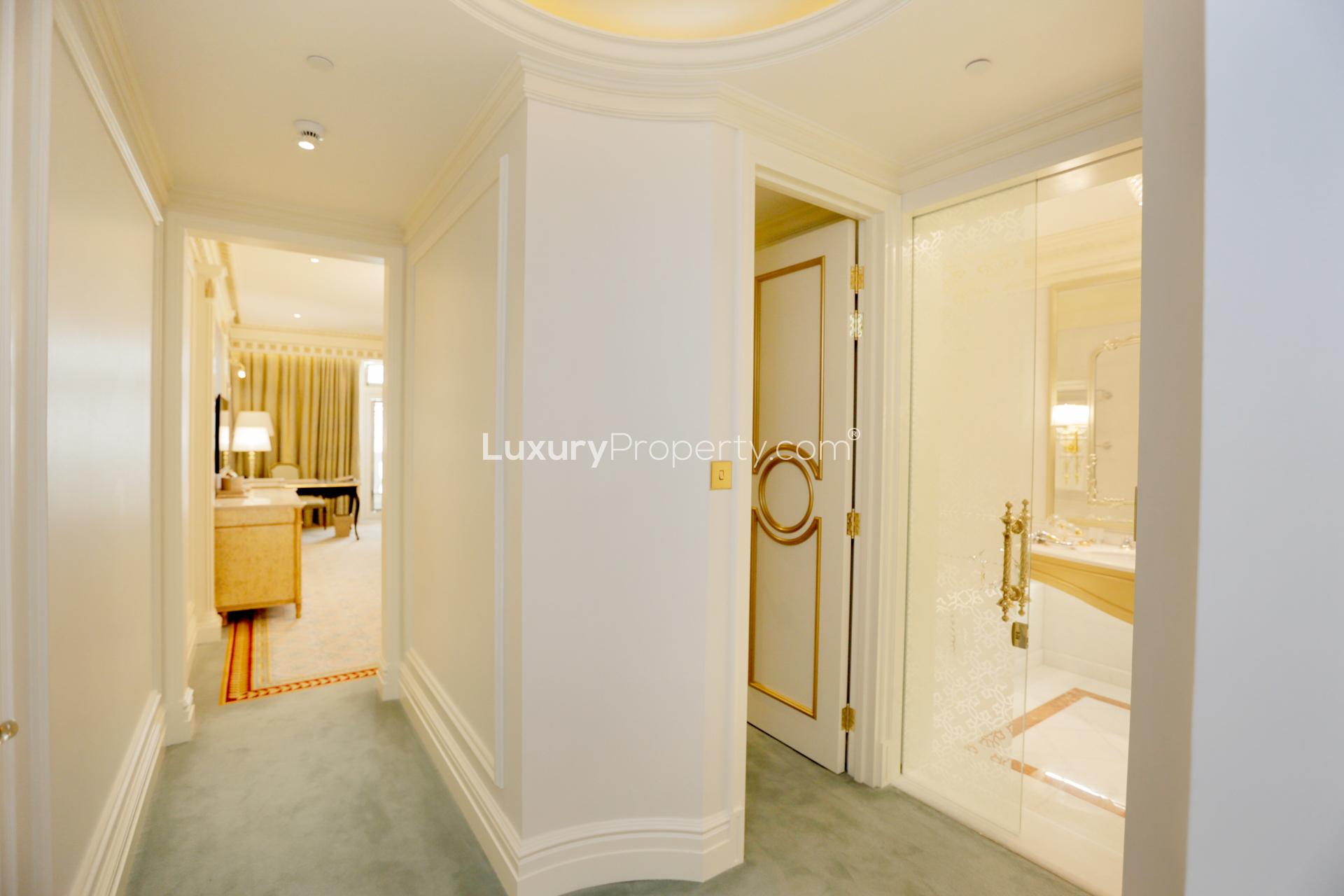 Luxurious hallway in Kempinski Residence penthouse, Palm Jumeirah, featuring elegant interior design