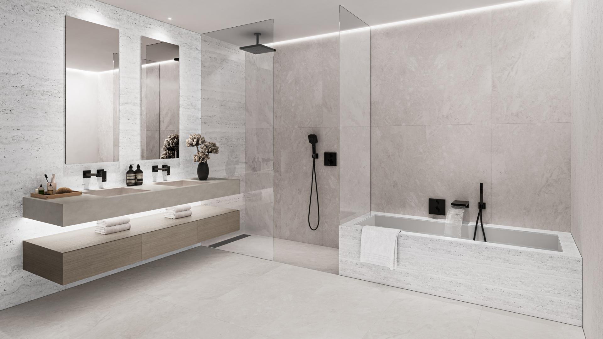 Luxurious lobby view of Kempinski The Creek one-bed loft apartment in Al Jaddaf