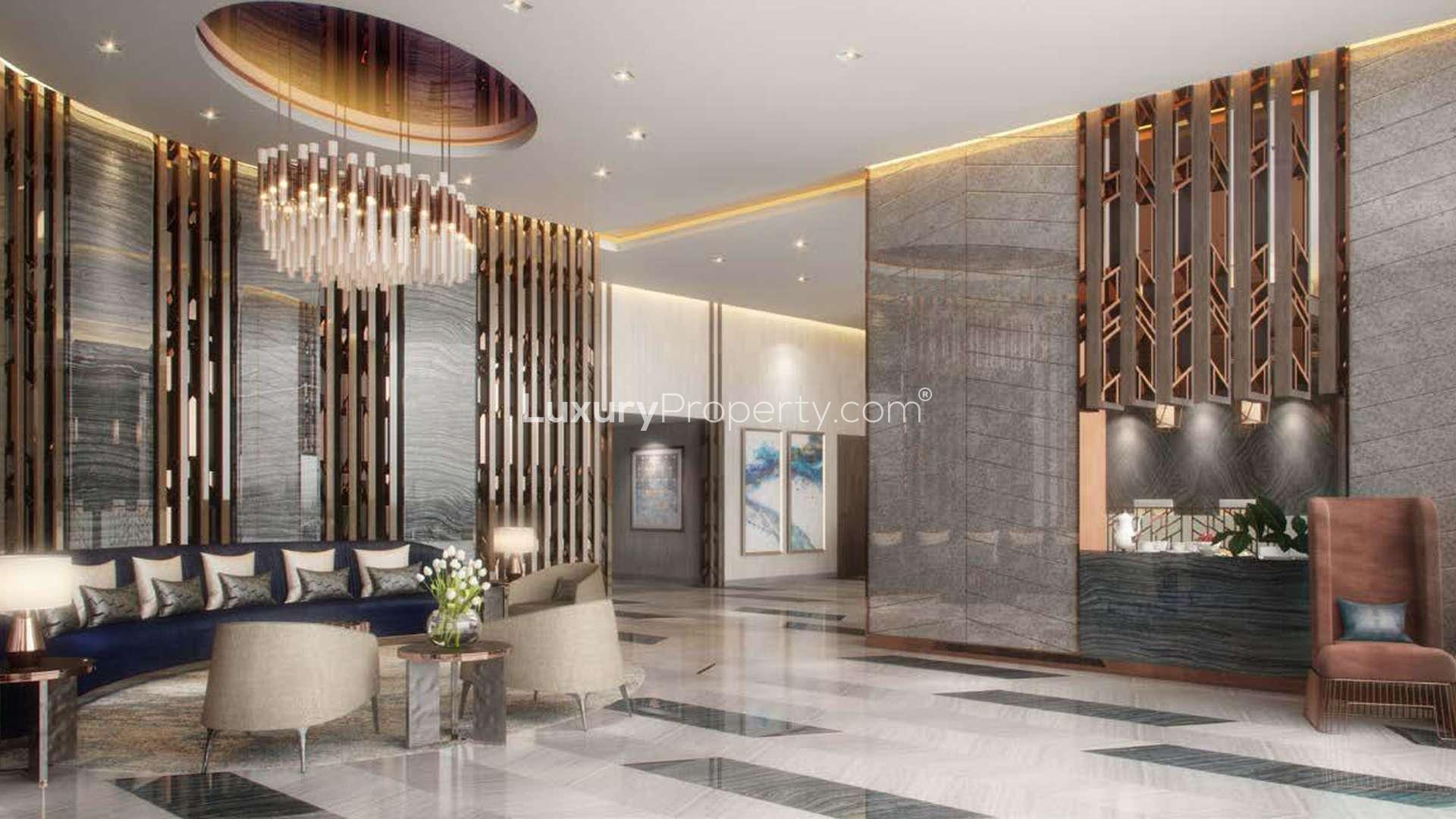 Modern high-rise apartments in Kiara, Dubailand with golf course views