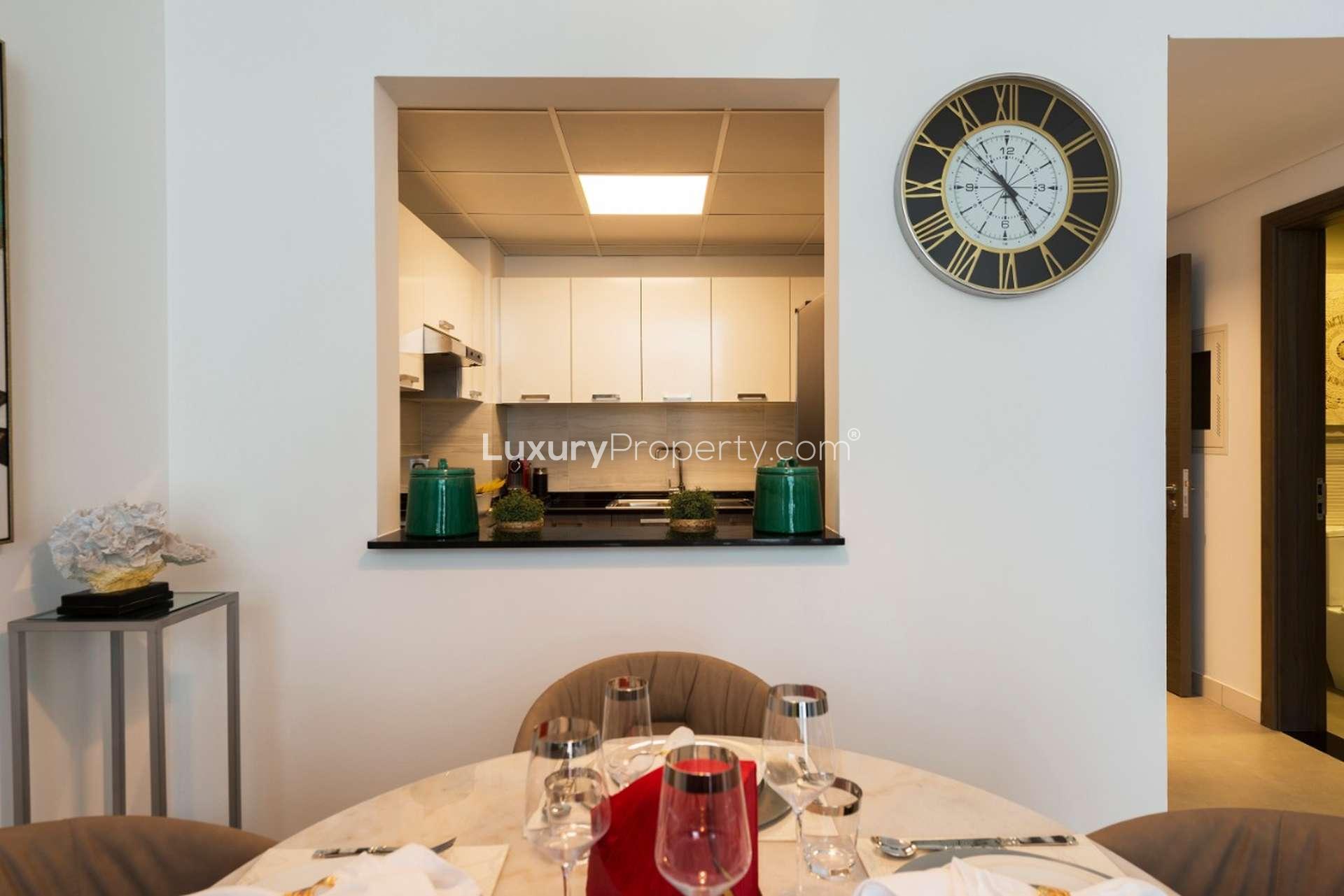 Modern living room in 3-bedroom duplex apartment, La Riviera, Jumeirah Village Circle